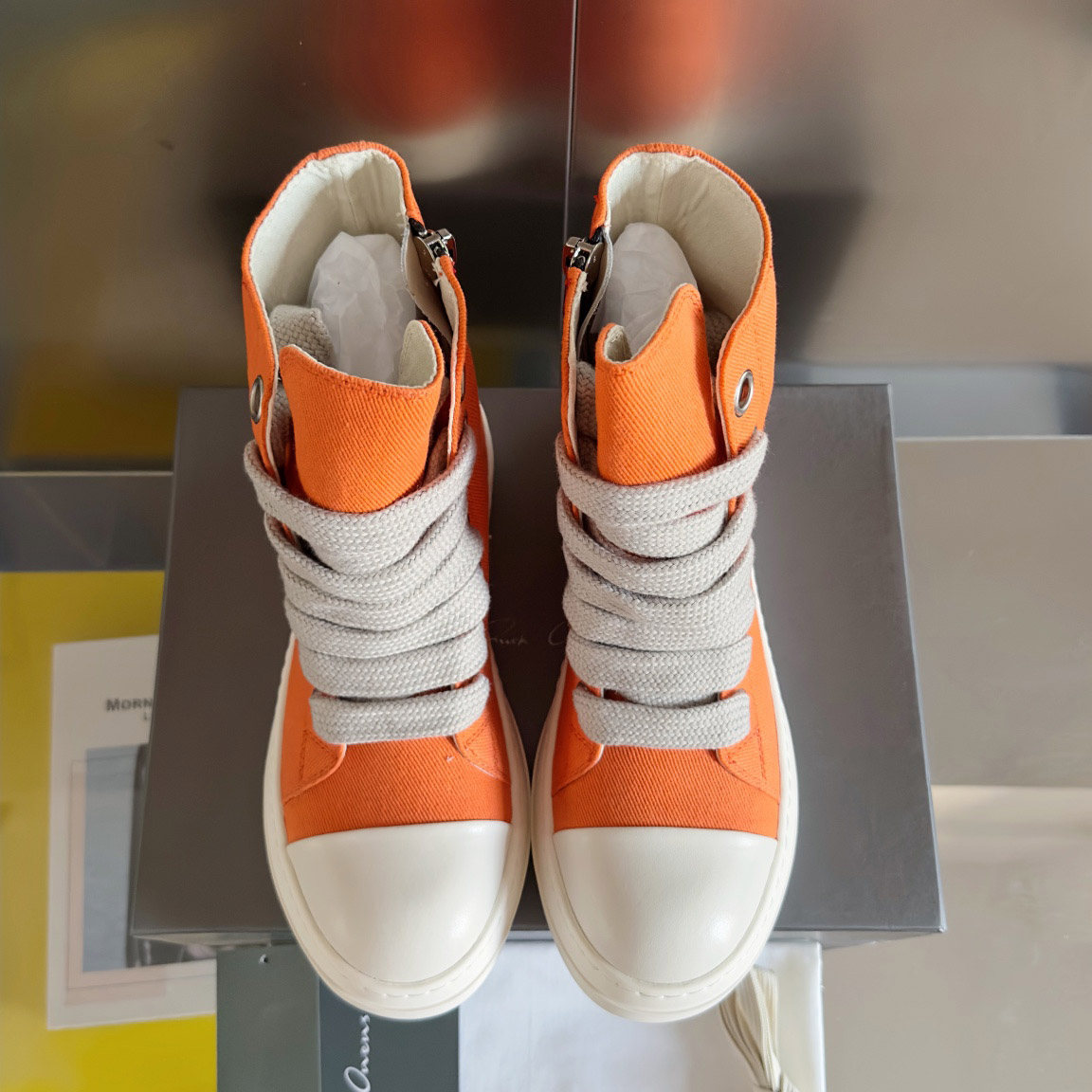 Rick Owens DRKSHDW Ramones High 'Orange Milk' - FashionPlug