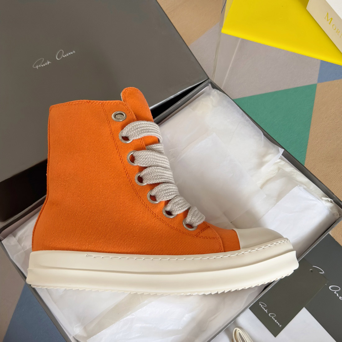 Rick Owens DRKSHDW Ramones High 'Orange Milk' - FashionPlug