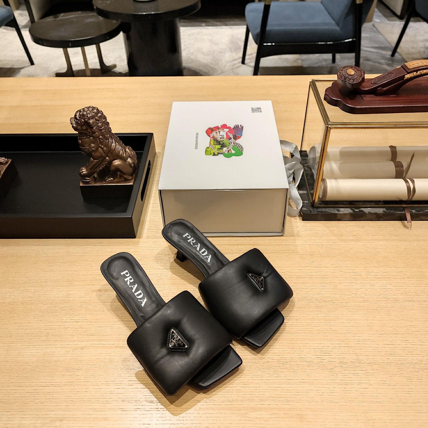 Prada Soft Padded Nappa Sandals - FashionPlug