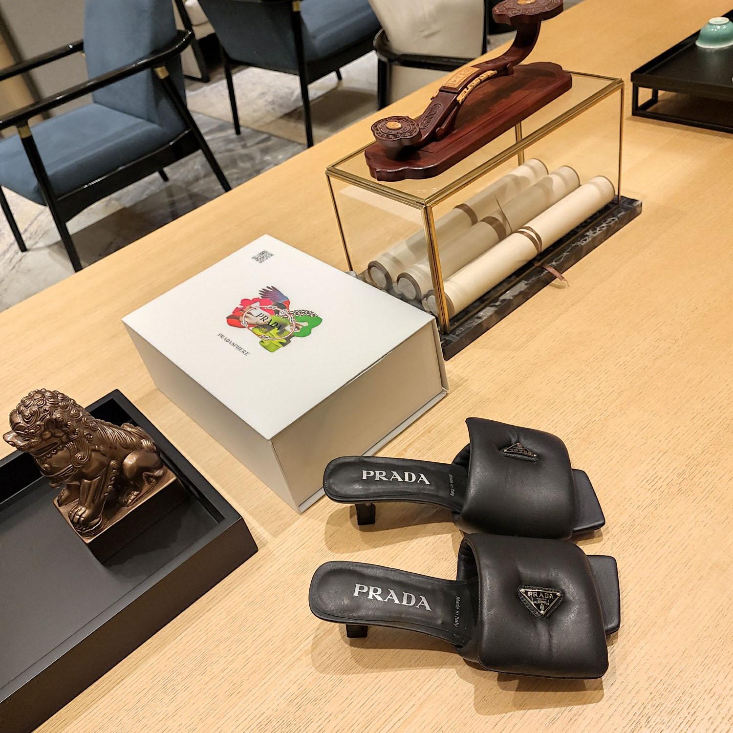 Prada Soft Padded Nappa Sandals - FashionPlug