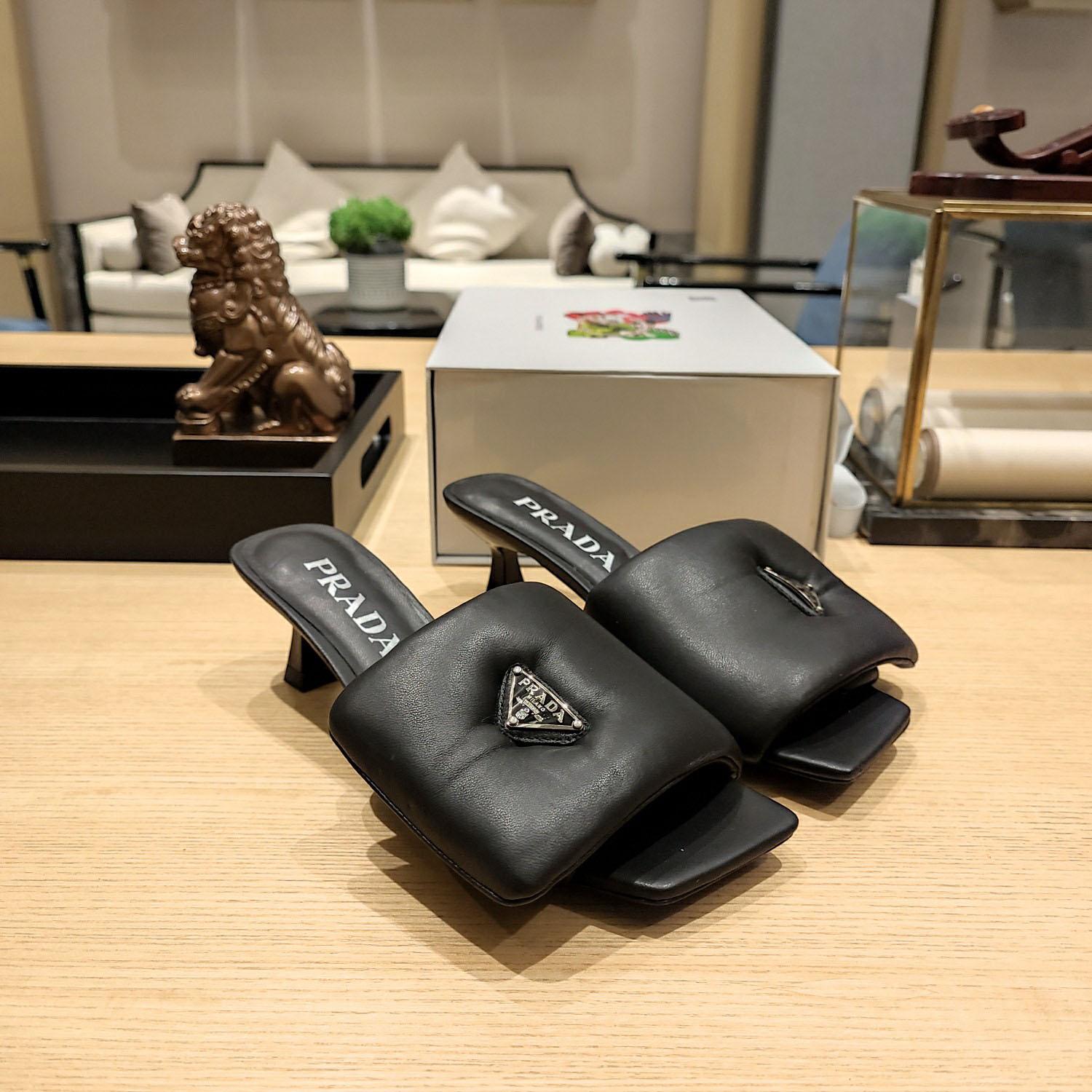 Prada Soft Padded Nappa Sandals - FashionPlug