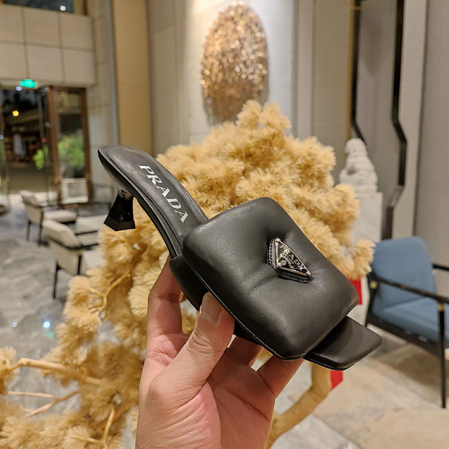 Prada Soft Padded Nappa Sandals - FashionPlug