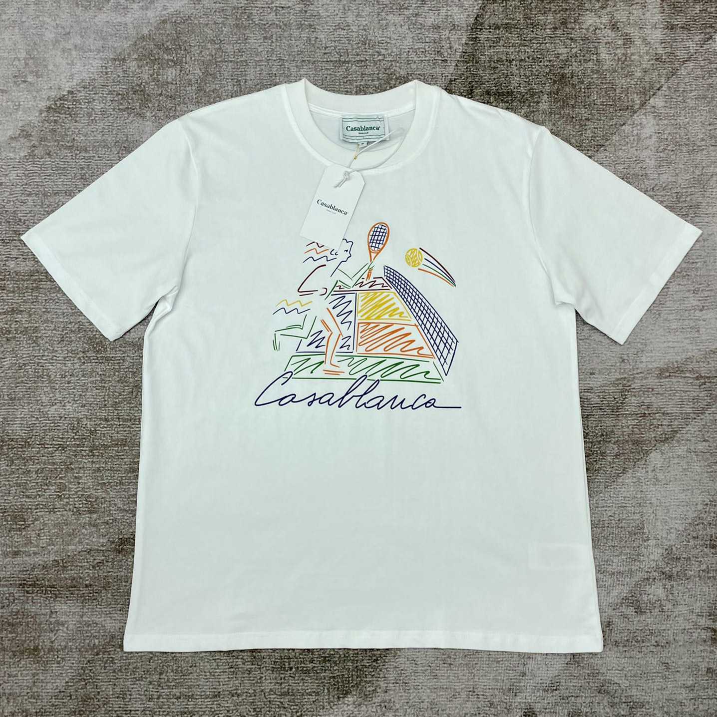Casablanca  White  'Jeu De Crayon'  T-Shirt CA5031 - FashionPlug
