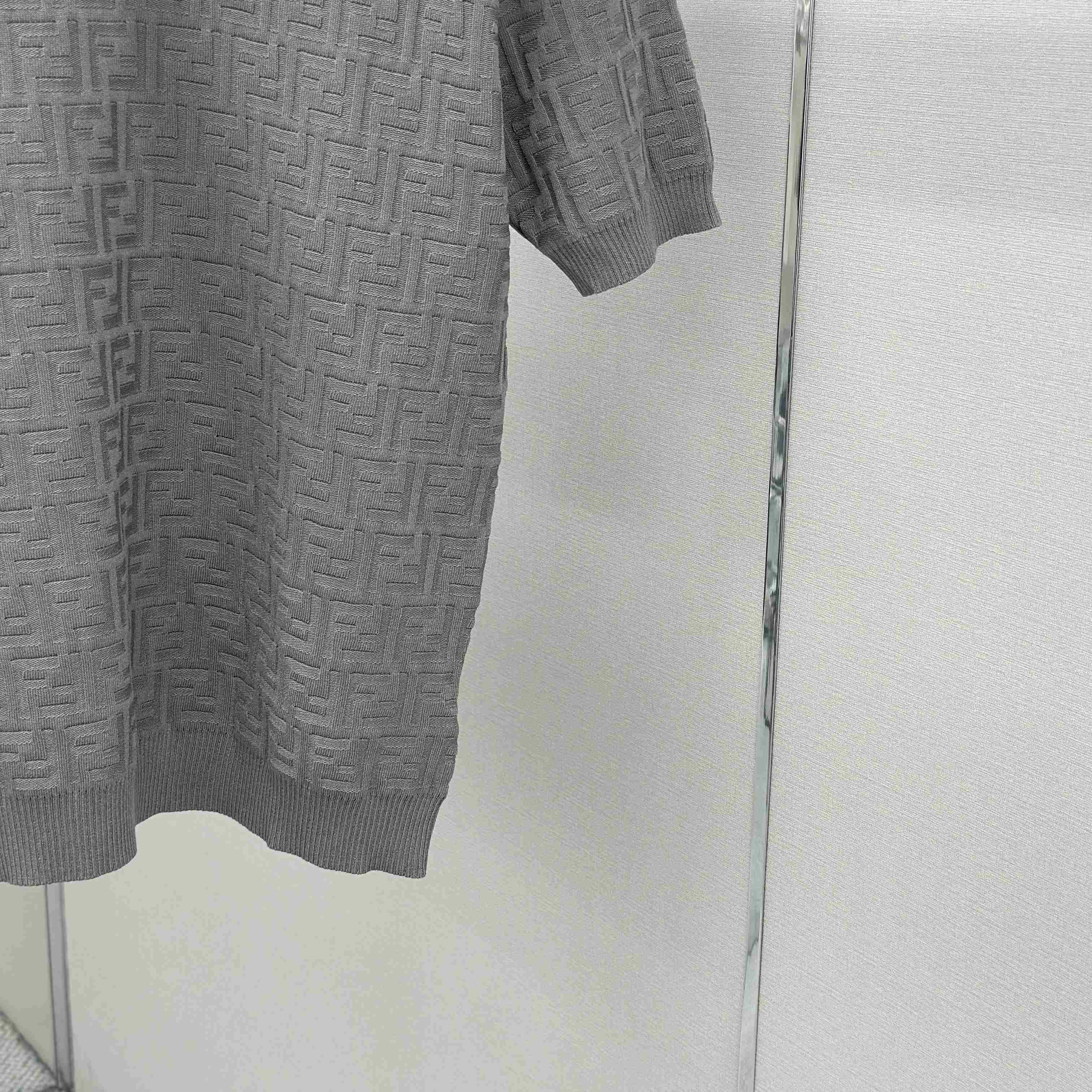 Fendi  Grey FF Cotton Polo Shirt  - FashionPlug