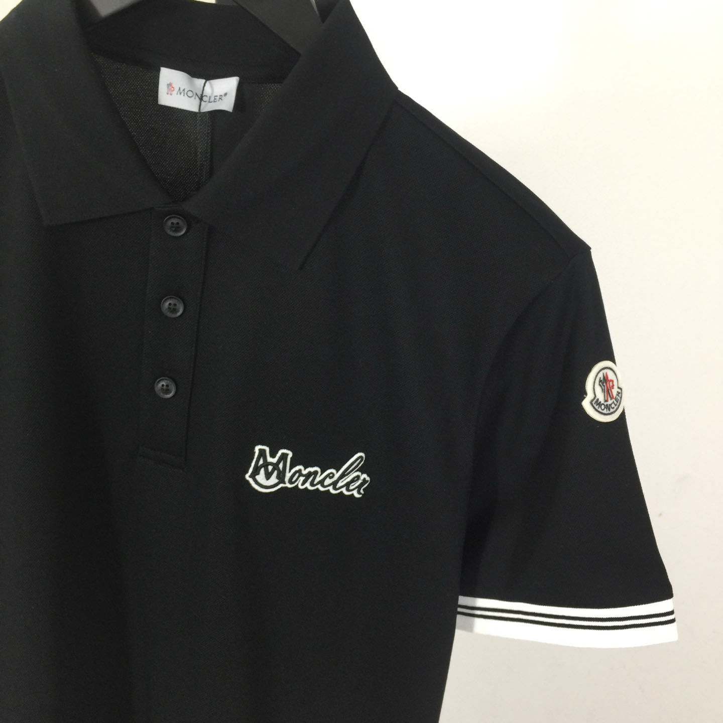 Moncler Logo-Embroidered Cotton Polo Shirt - FashionPlug
