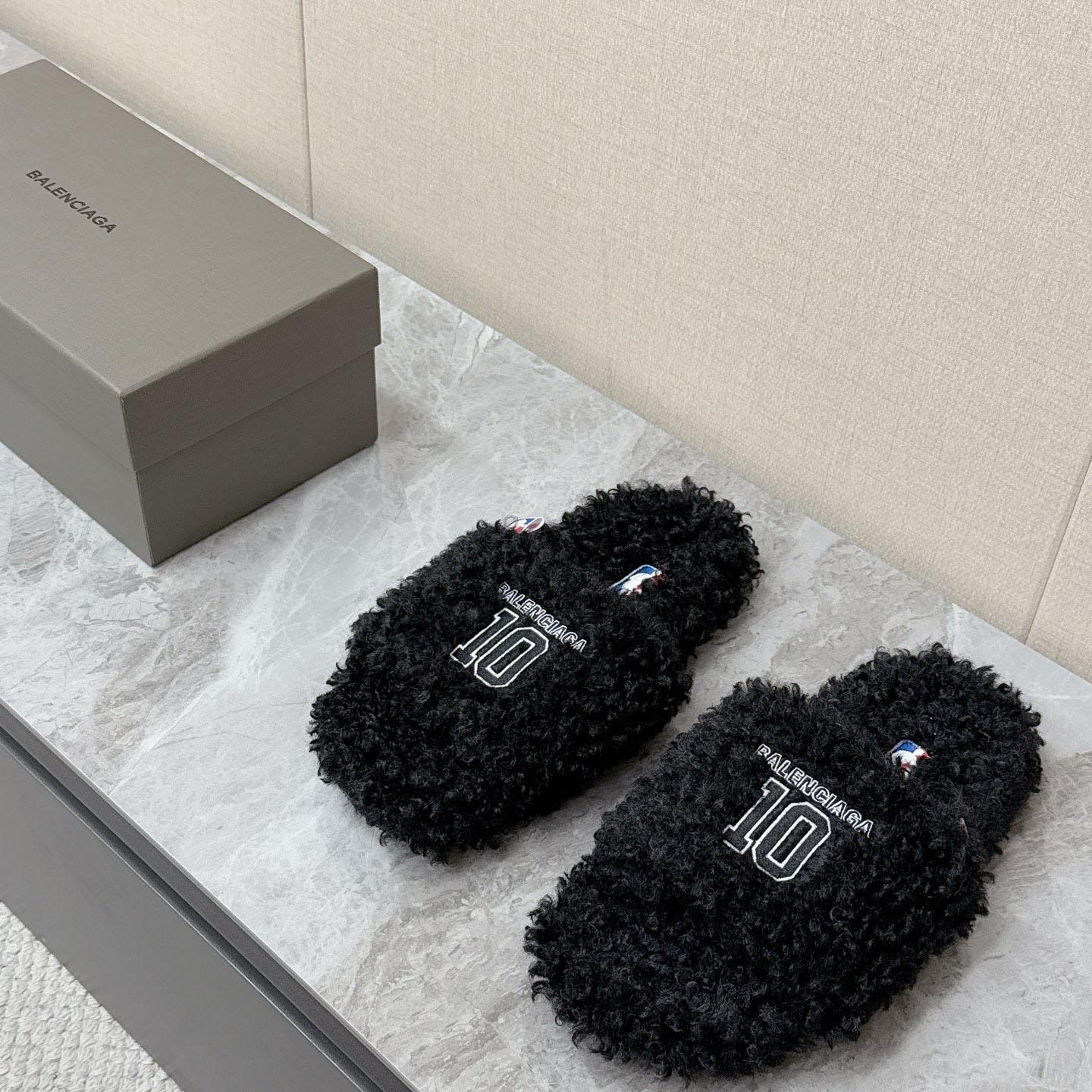 Balenciaga | Nba Collaboration Furry Open Mule - FashionPlug