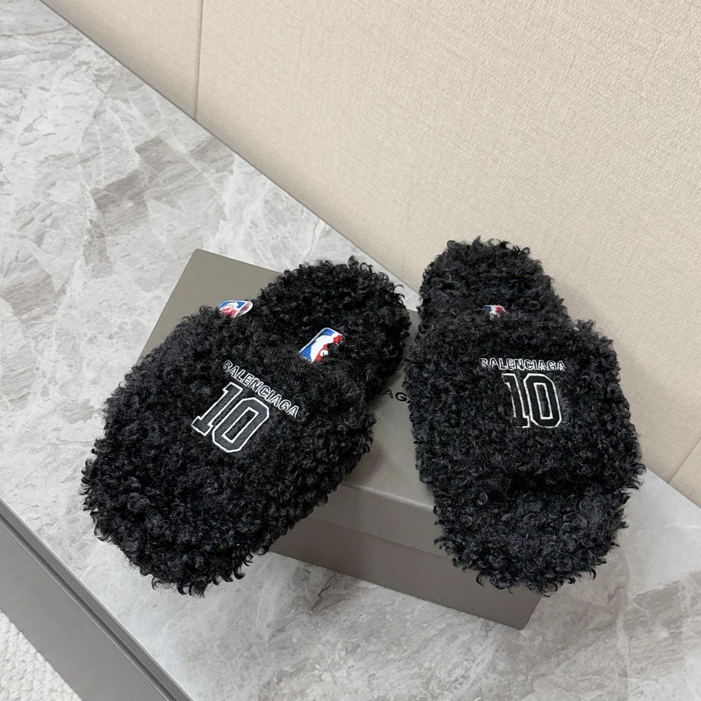Balenciaga | Nba Collaboration Furry Open Mule - FashionPlug