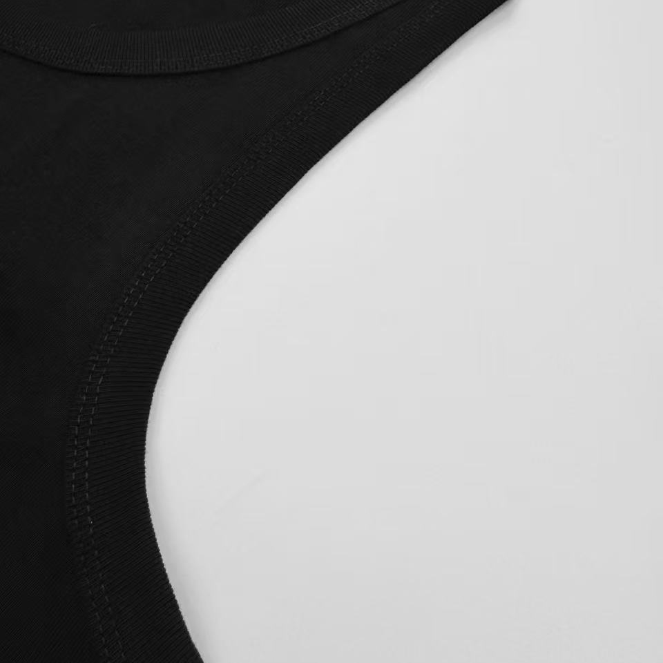 Prada Men's Black Logo Plaque Tank Top - FashionPlug