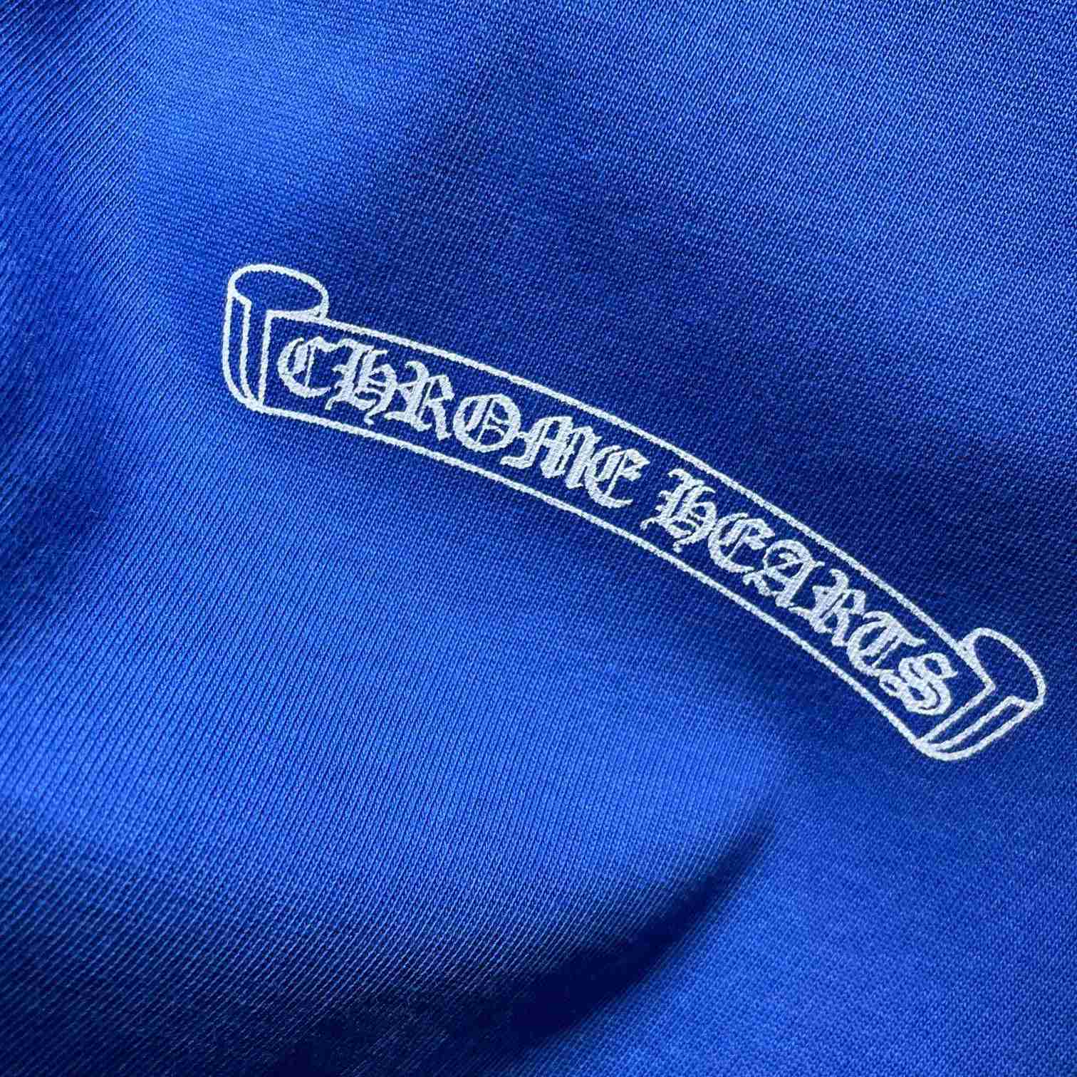 Chrome Hearts Horseshoe Baseball Shirt Blue - FashionPlug