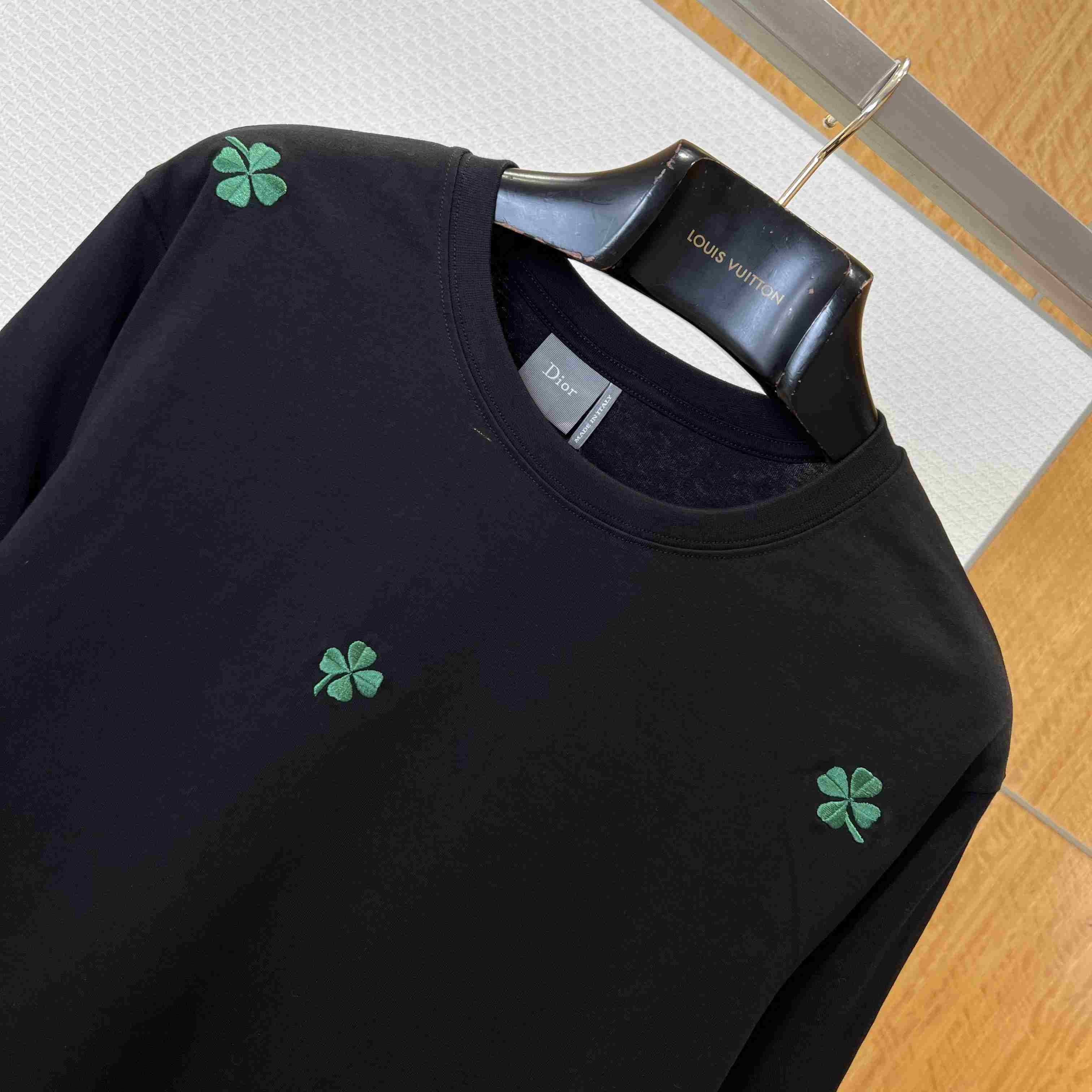 Dior T-Shirt with Dior Clover Embroidery - FashionPlug