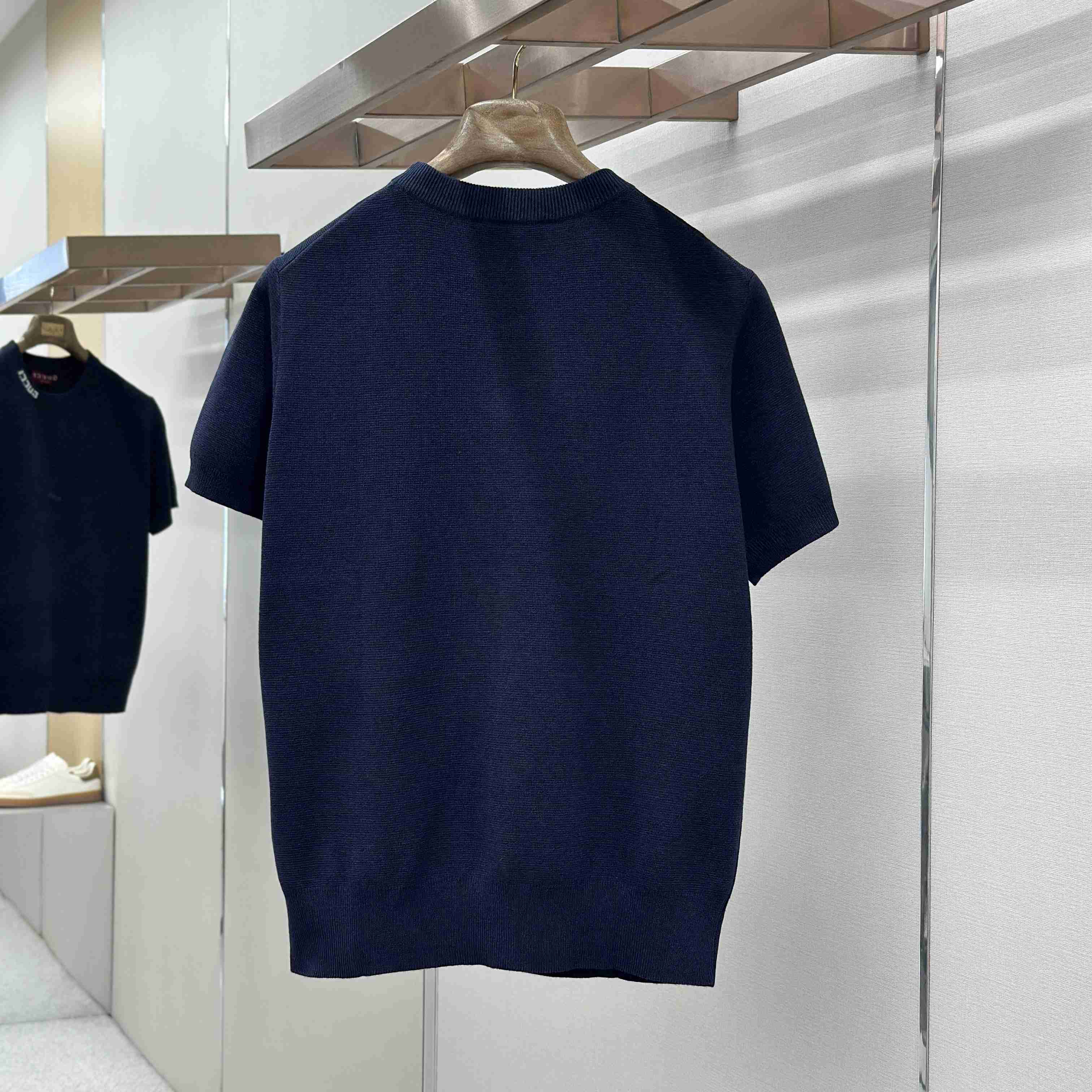 Gucci Silk Cotton Knit T-shirt With Intarsia - FashionPlug