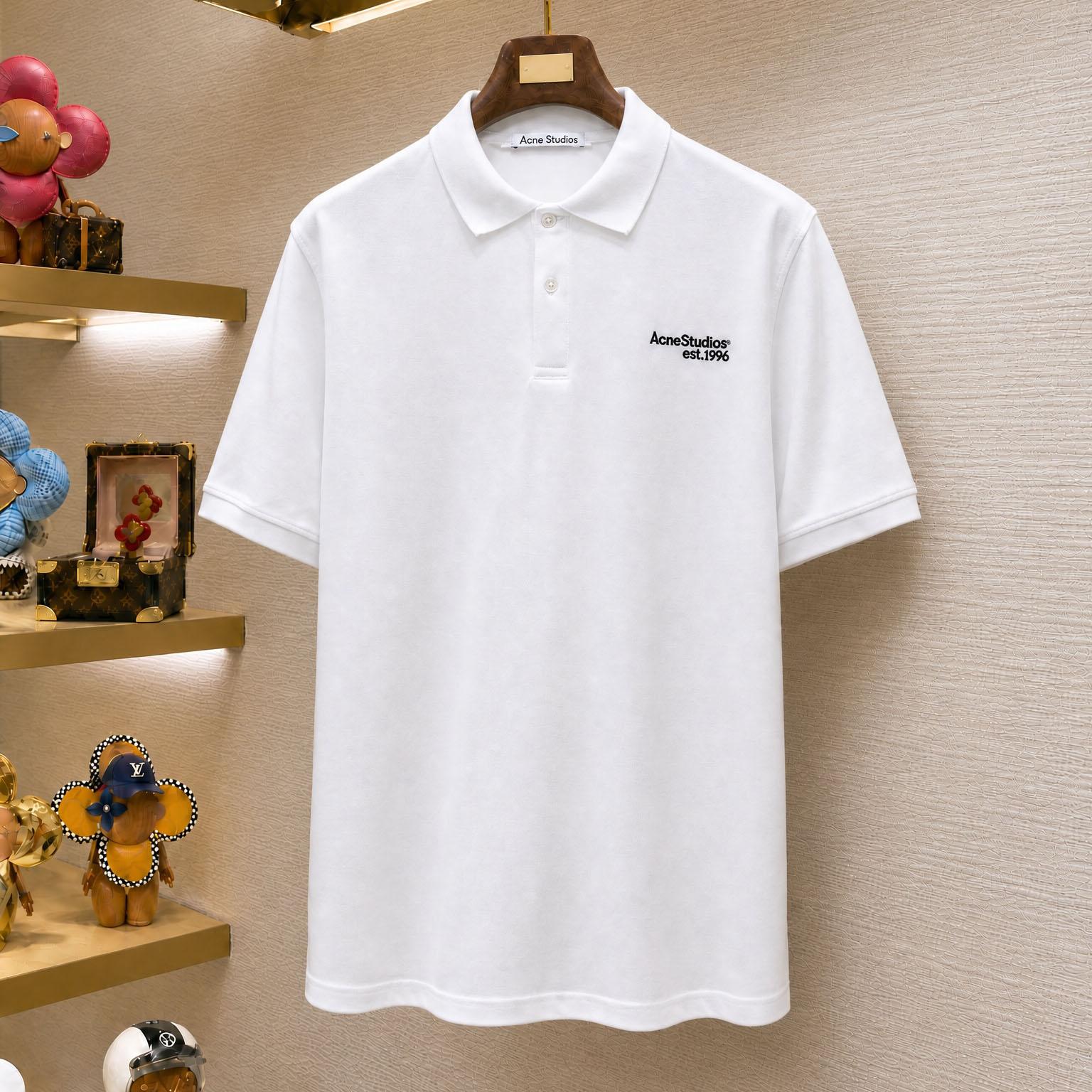 Acne Studios Washed Logo Polo - FashionPlug