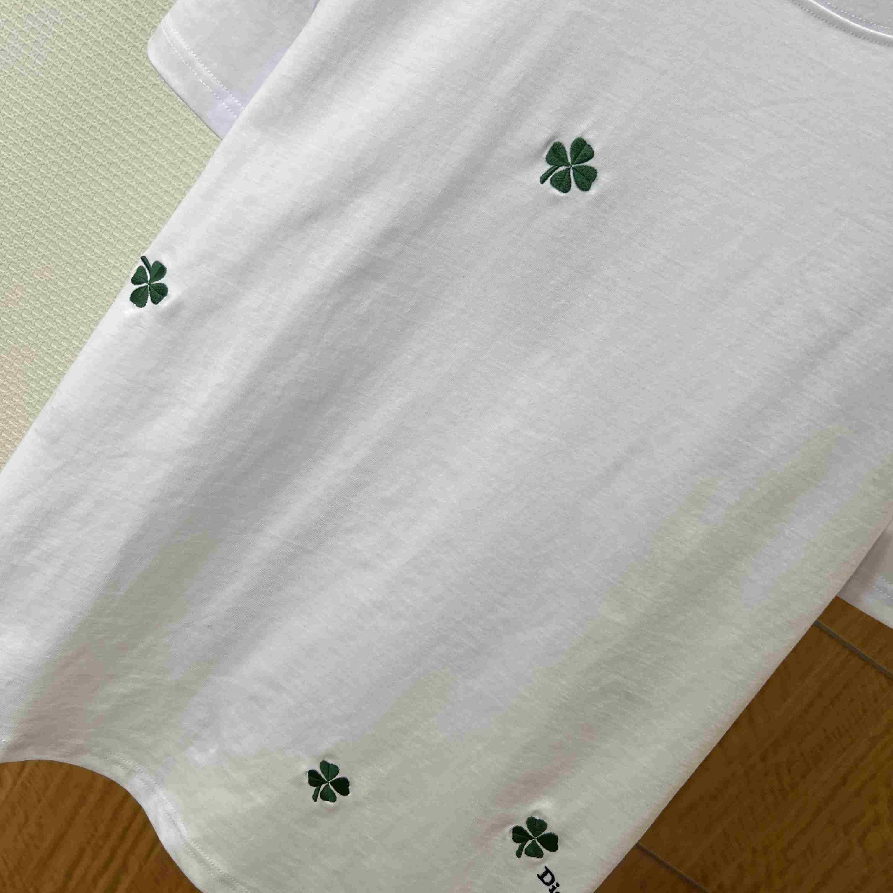 Dior T-Shirt with Dior Clover Embroidery - FashionPlug
