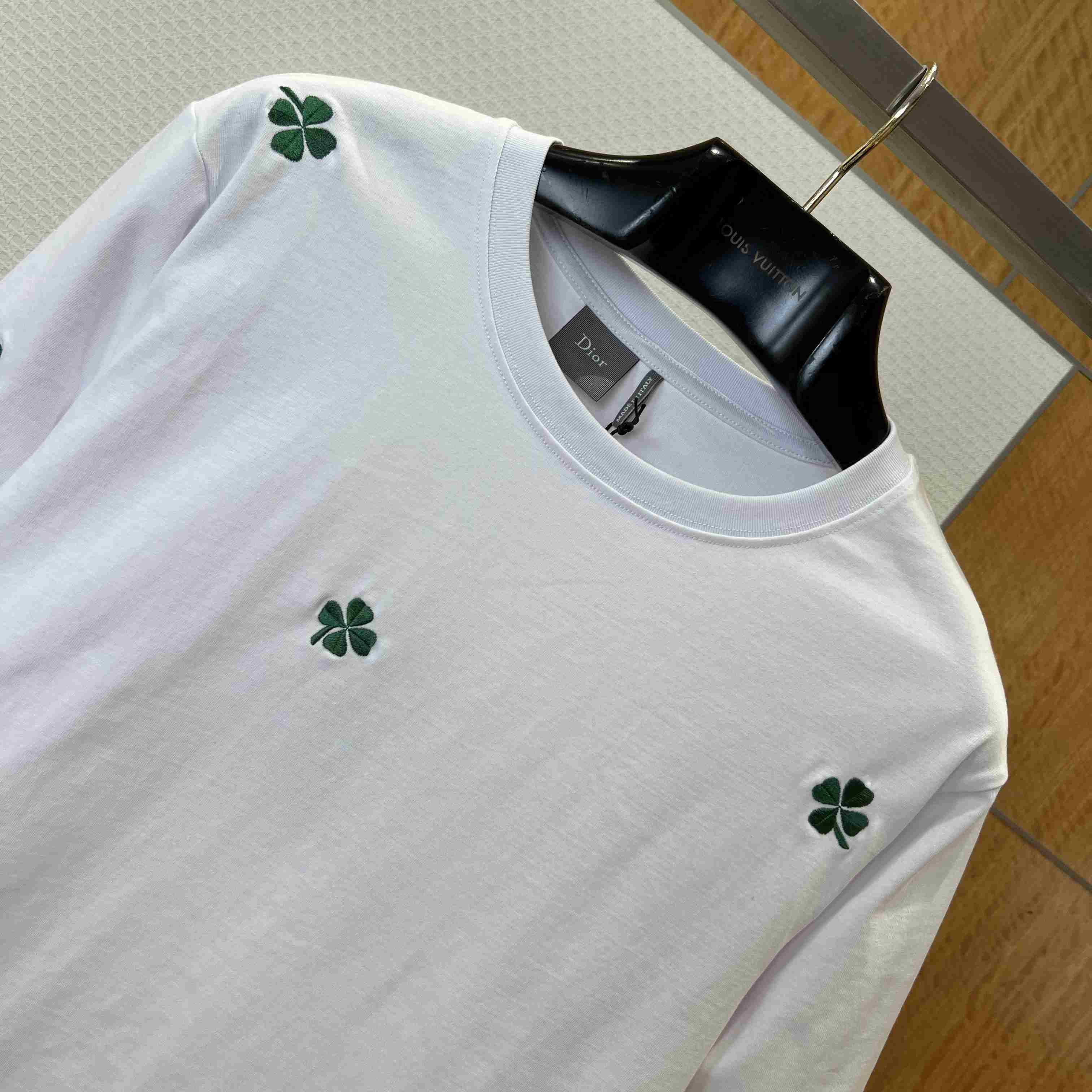 Dior T-Shirt with Dior Clover Embroidery - FashionPlug