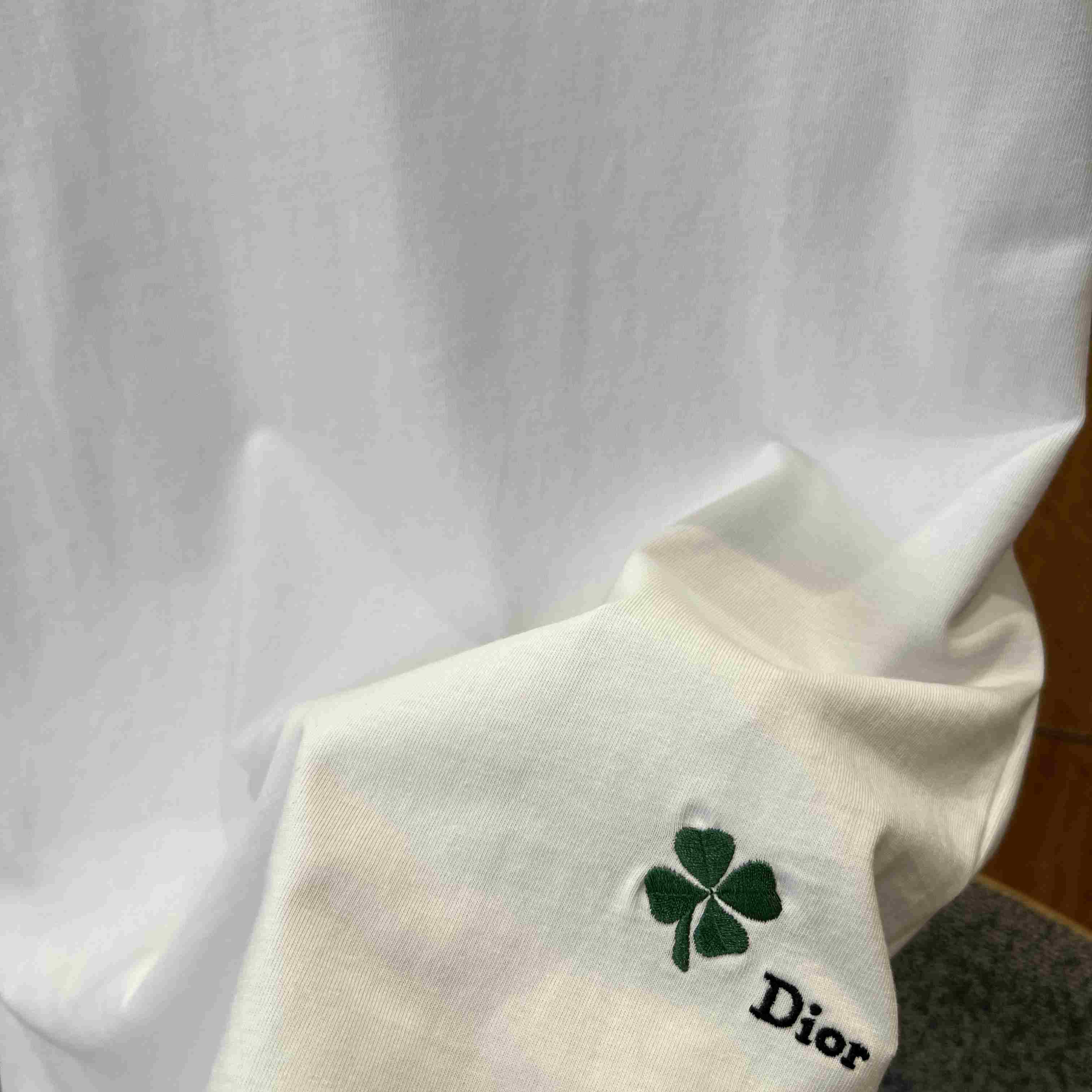 Dior T-Shirt with Dior Clover Embroidery - FashionPlug