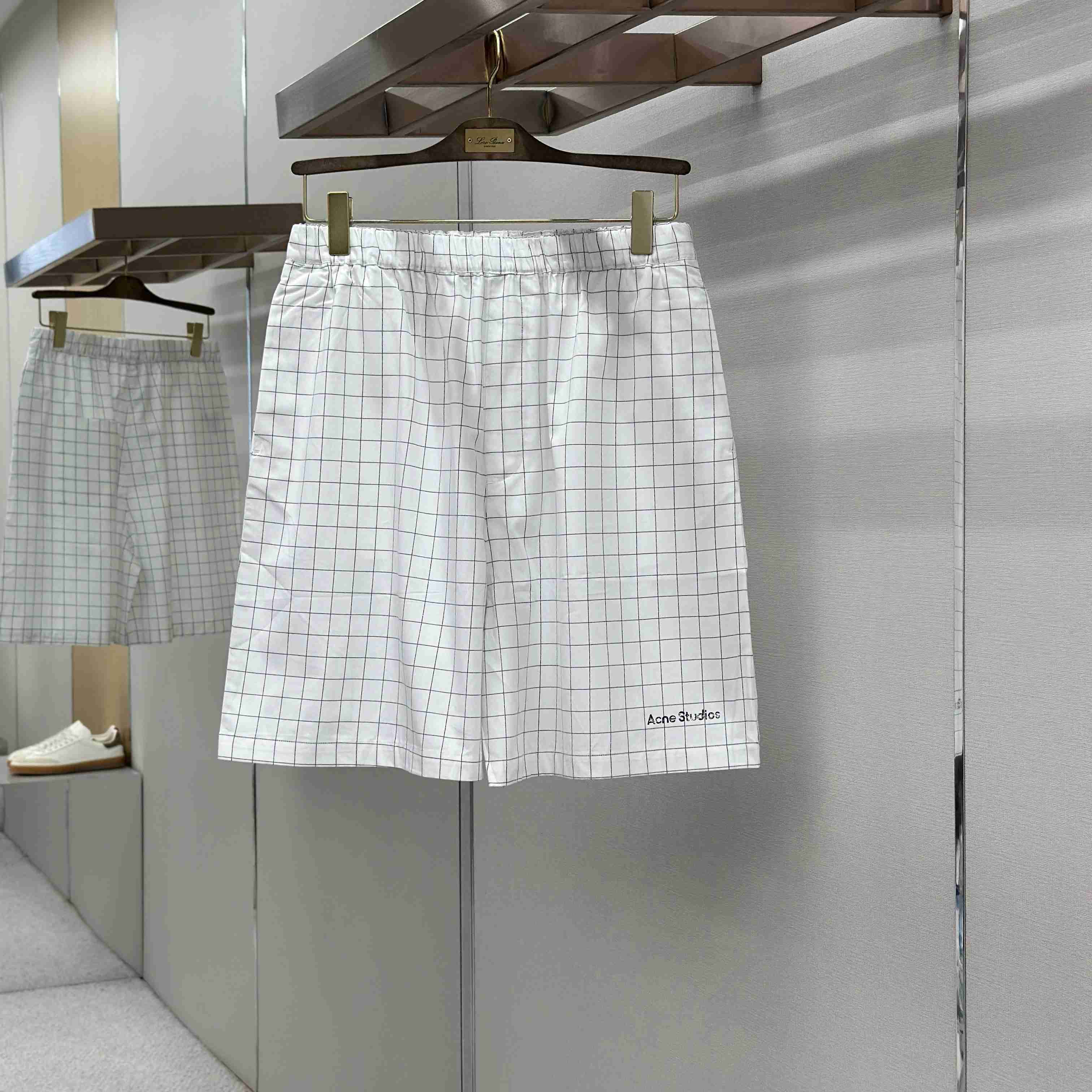 Acne Studios Casual Check Shorts - FashionPlug