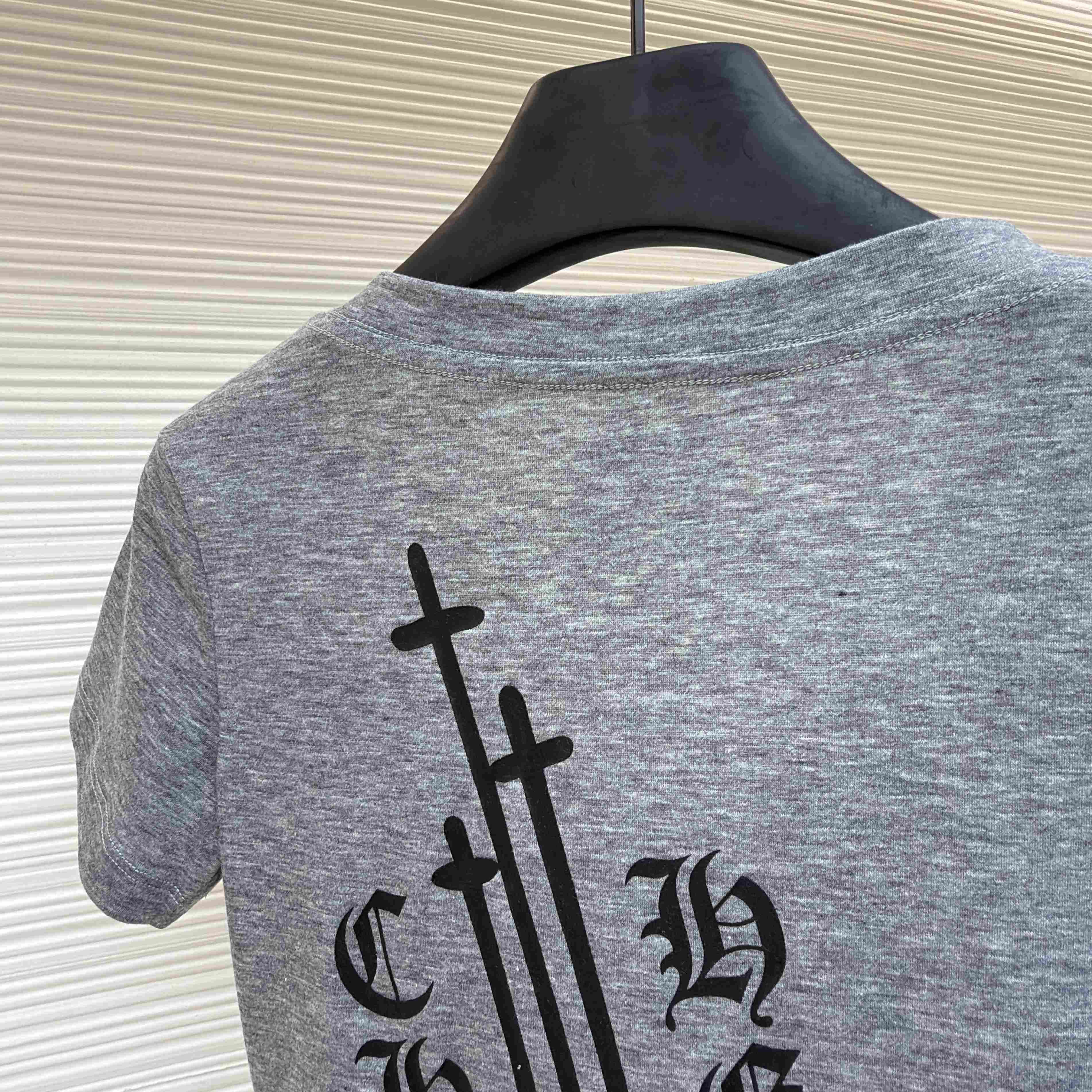 Chrome Hearts V Neck  T-Shirt 'Grey' - FashionPlug