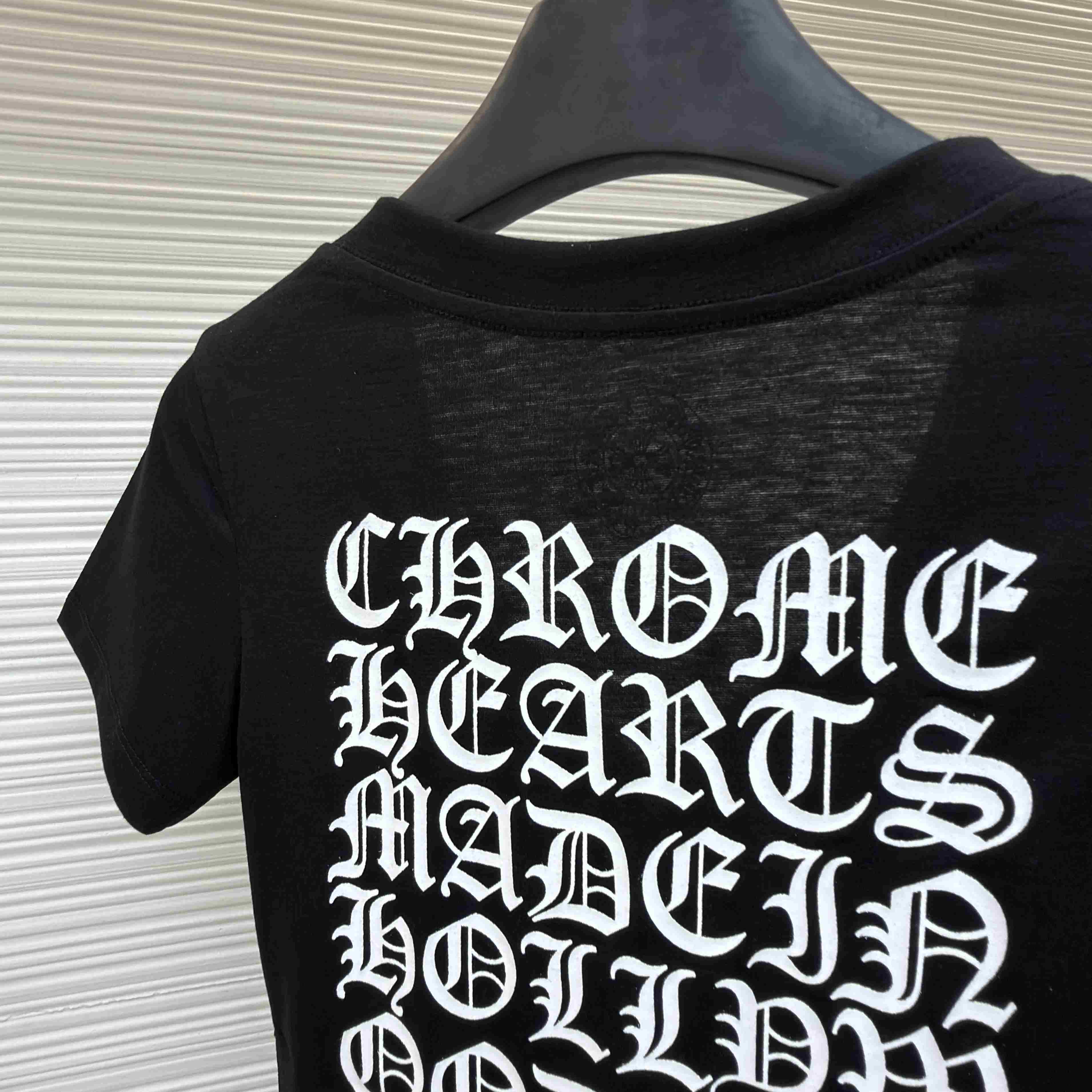 Chrome Hearts V-Neck T-Shirt 'Black' - FashionPlug