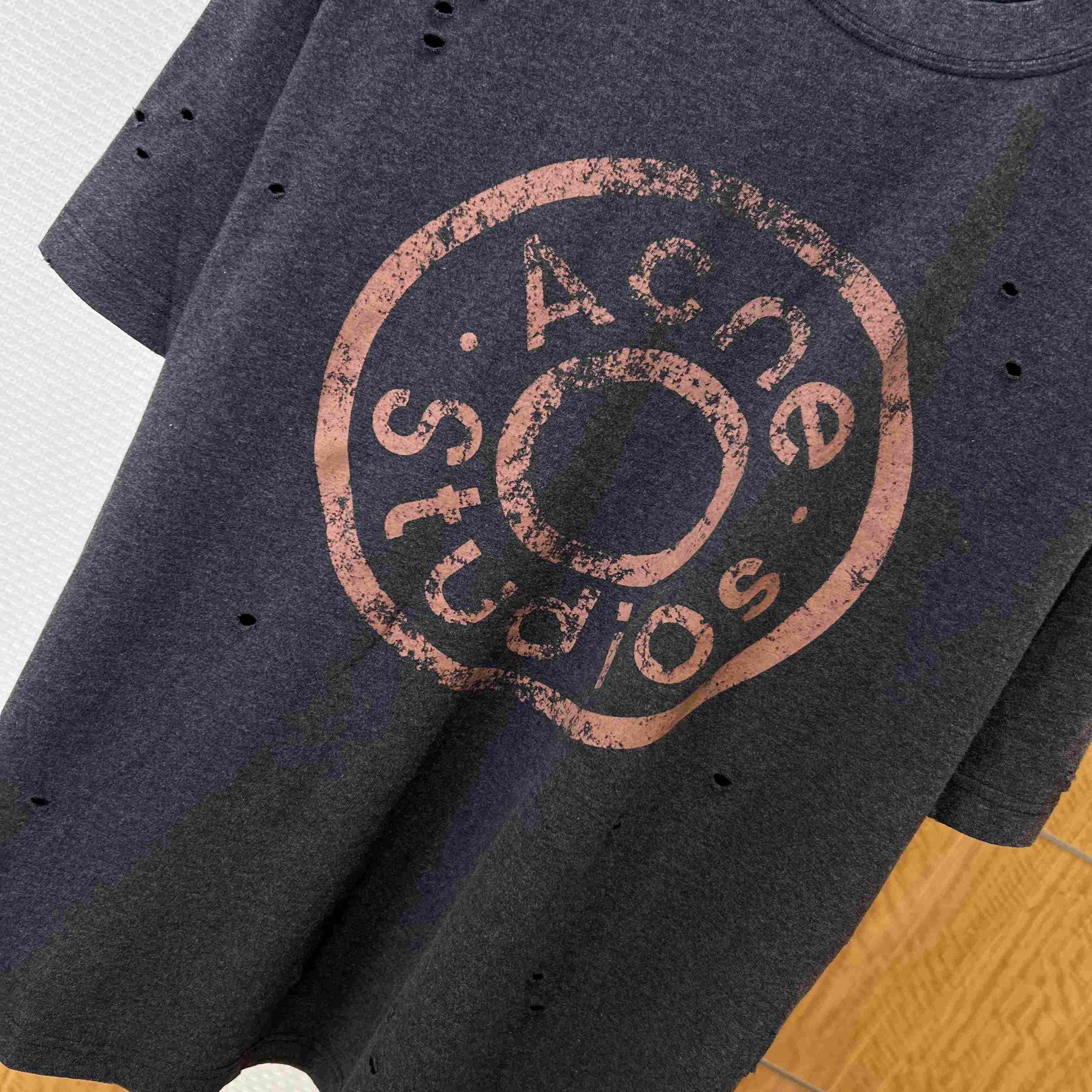 Acne Studios Distressed Logo T-shirt - FashionPlug