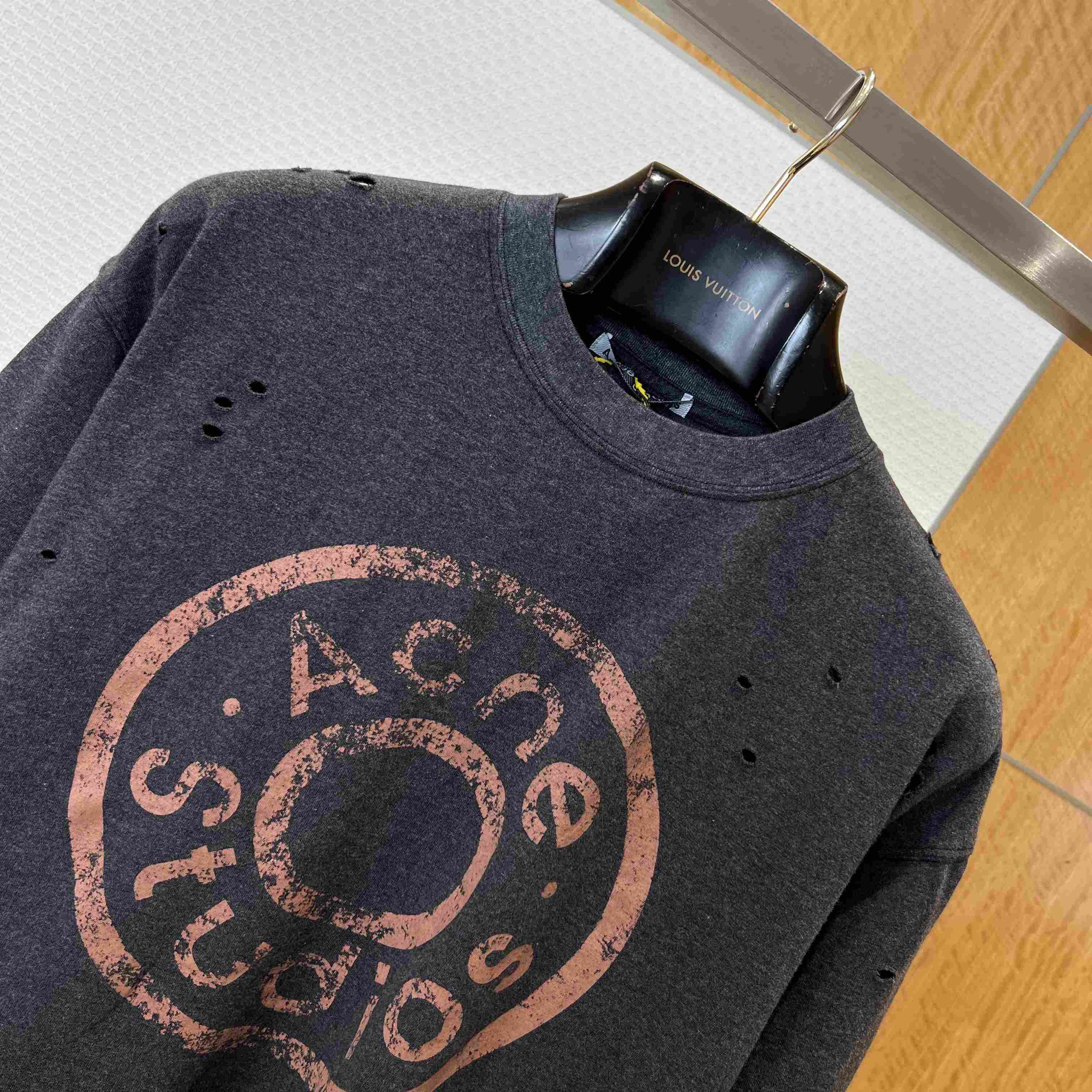 Acne Studios Distressed Logo T-shirt - FashionPlug