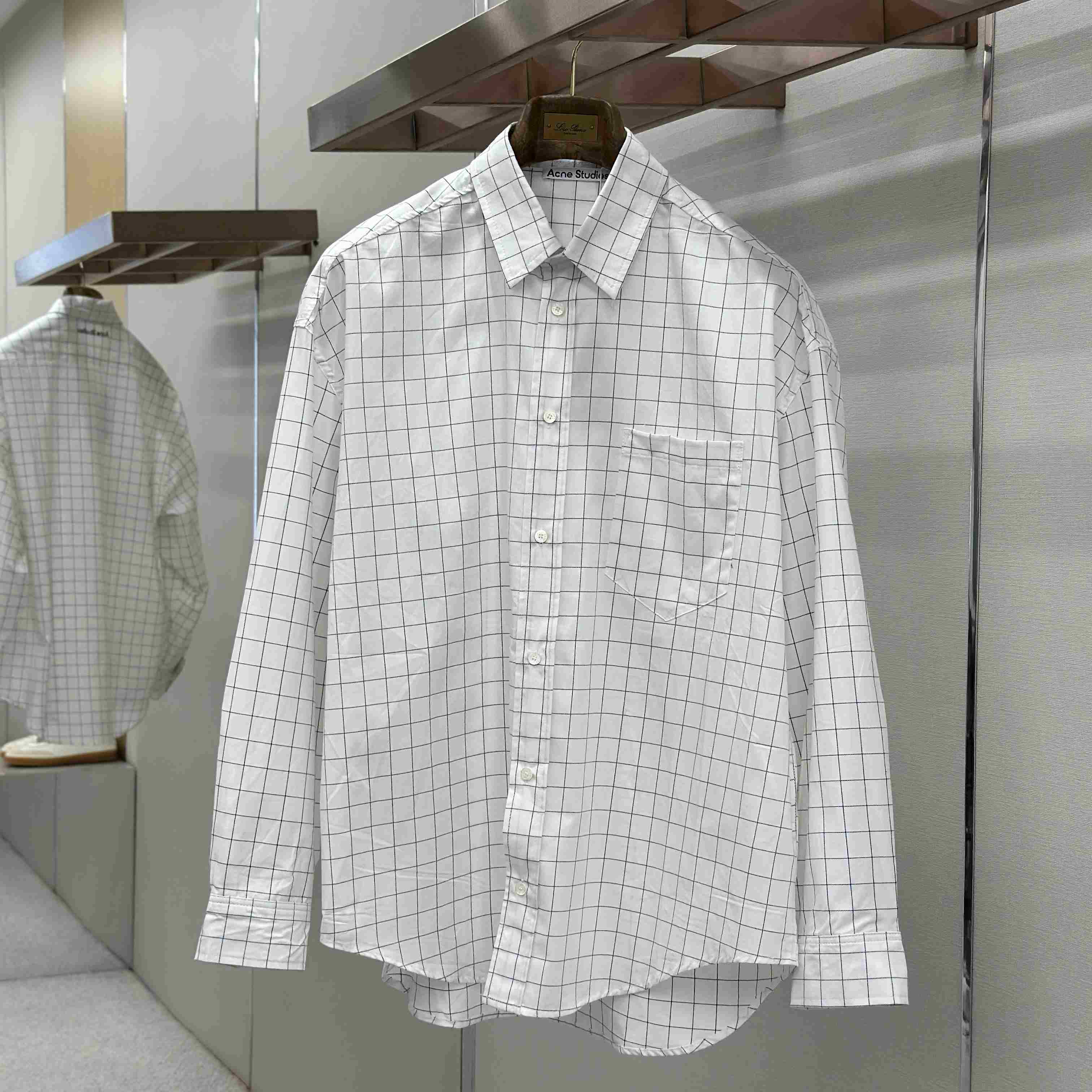 Acne Studios Check Button-Up Shirt - FashionPlug