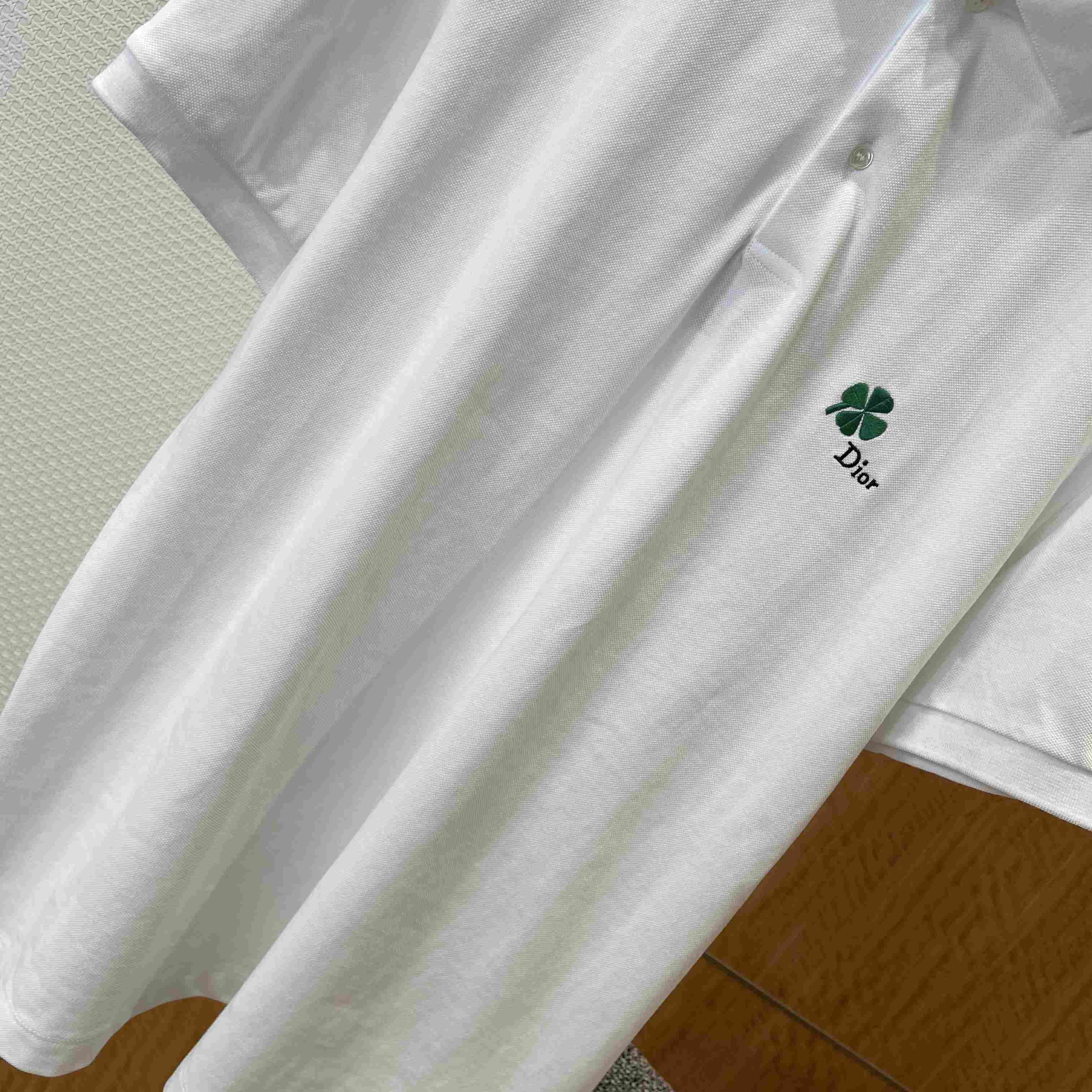 Dior Polo Shirt With Dior Clover Embroidery - FashionPlug