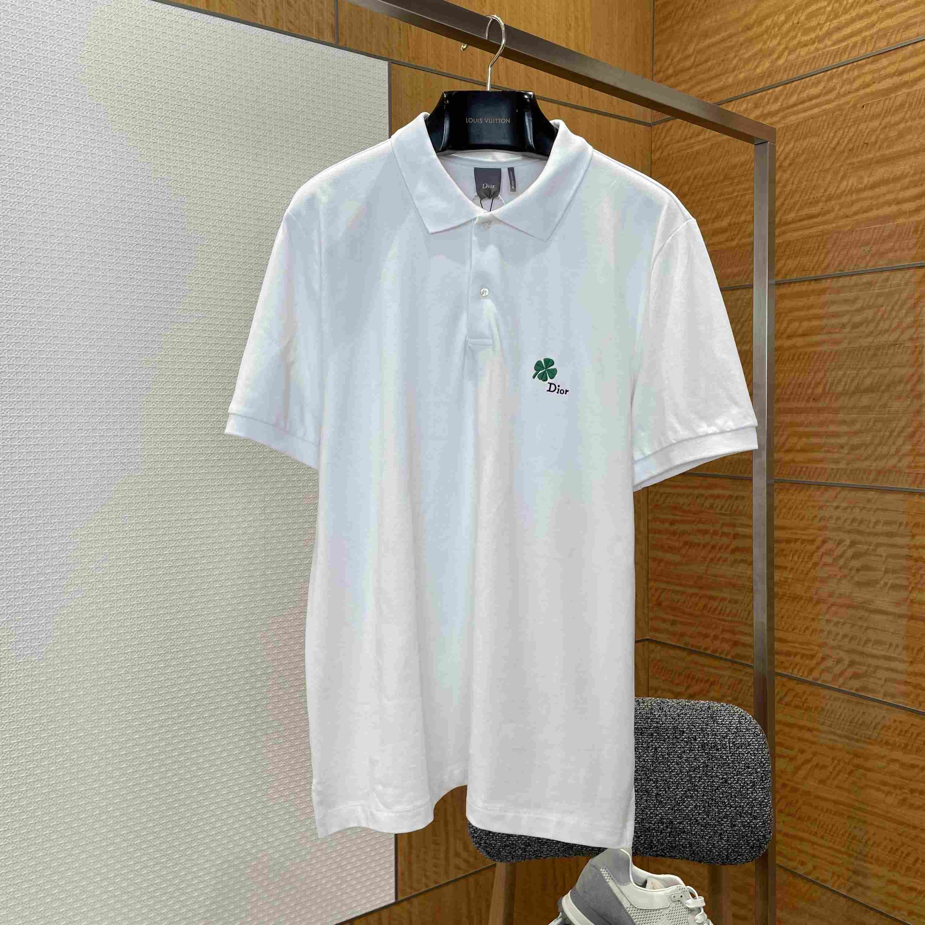 Dior Polo Shirt With Dior Clover Embroidery - FashionPlug