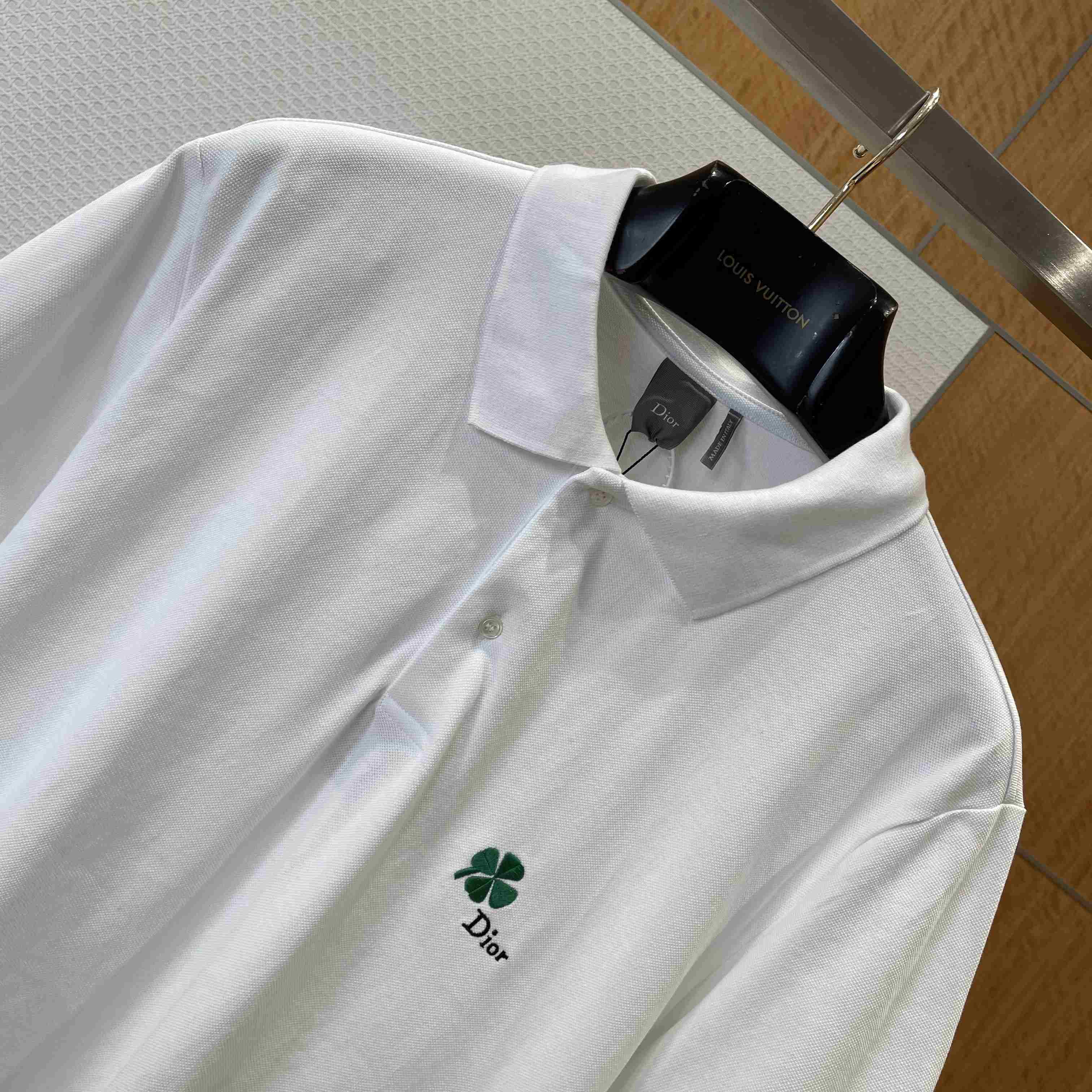 Dior Polo Shirt With Dior Clover Embroidery - FashionPlug