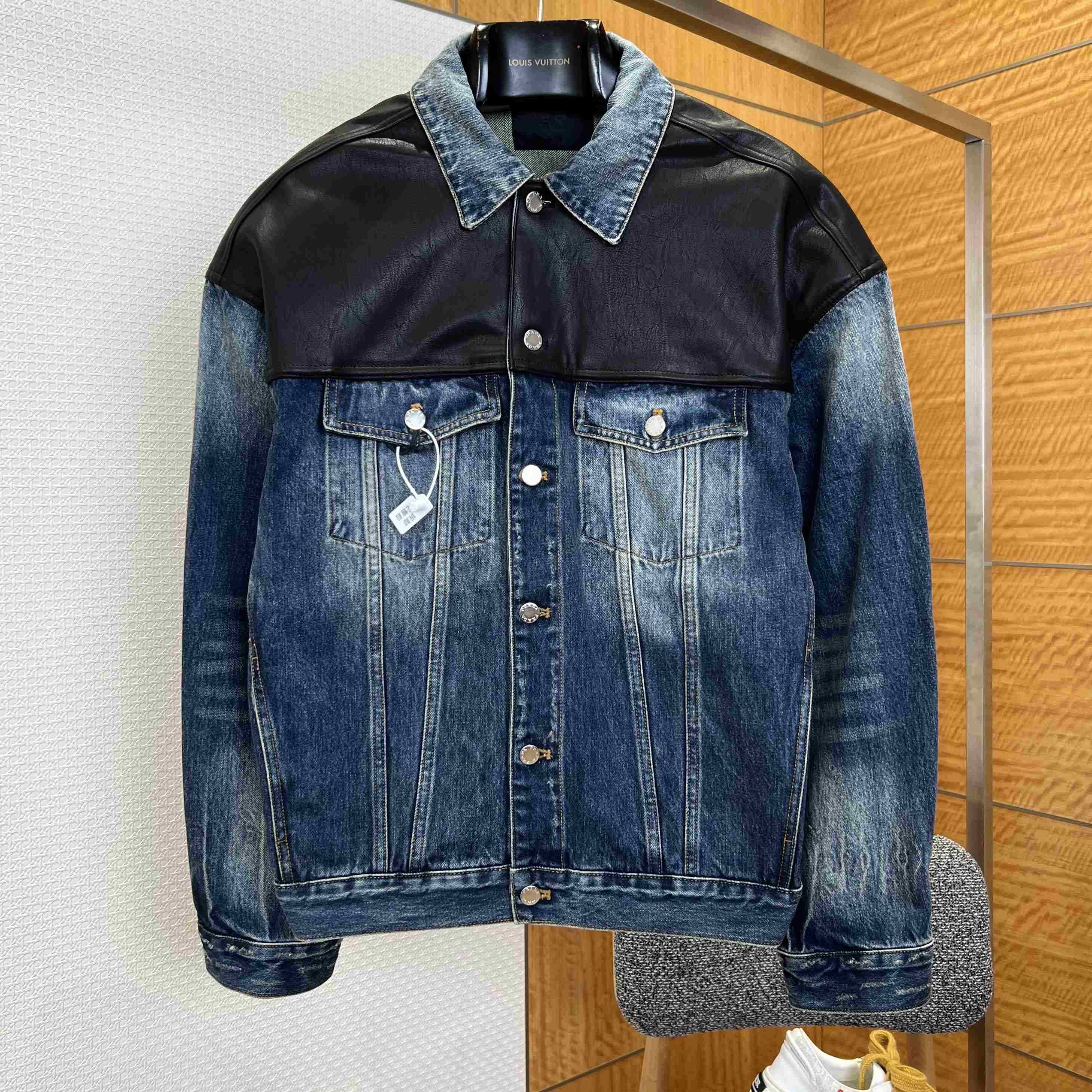 Prada Denim And Leather Jacket - FashionPlug