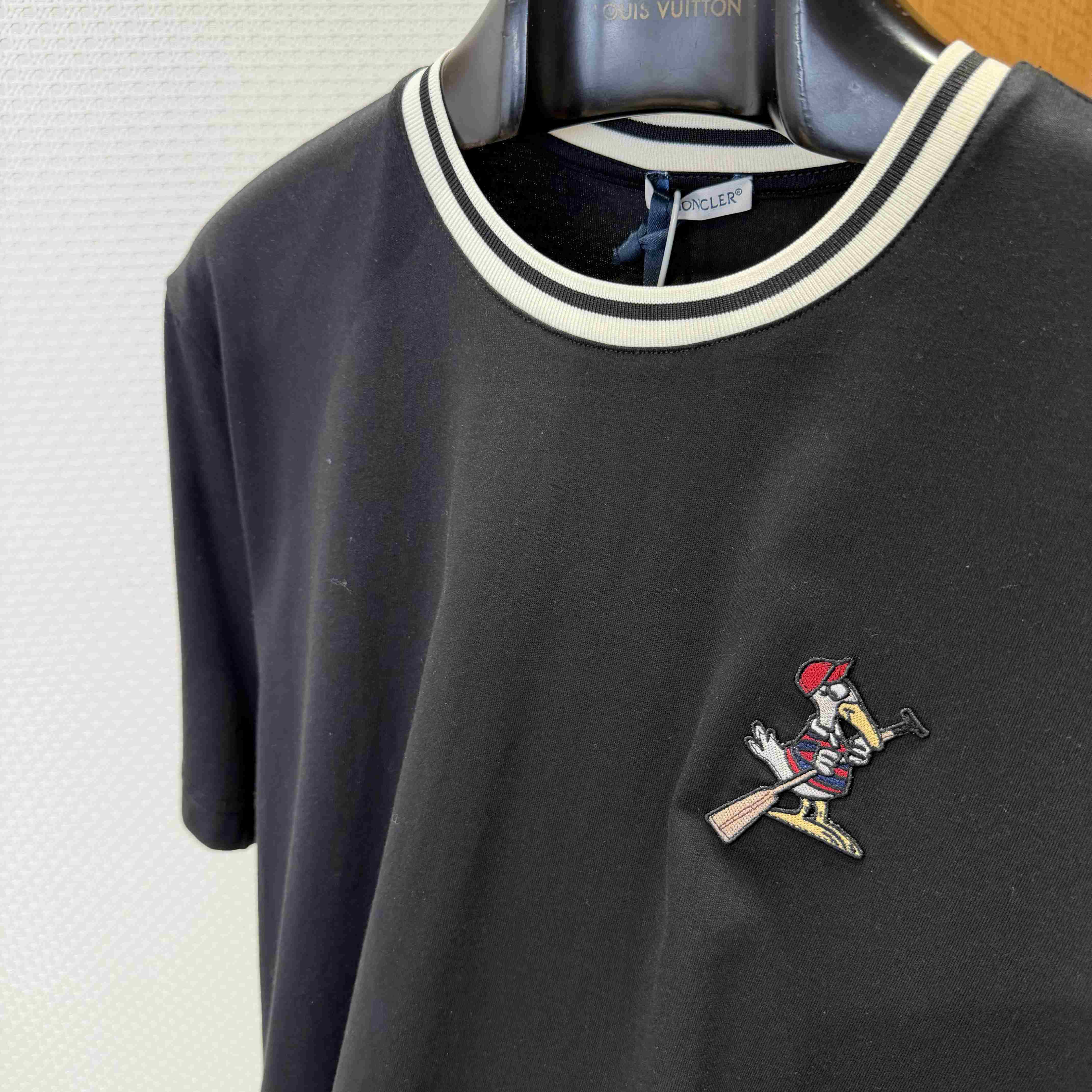 Moncler MonDuck Logo Patch Cotton T-Shirt - FashionPlug