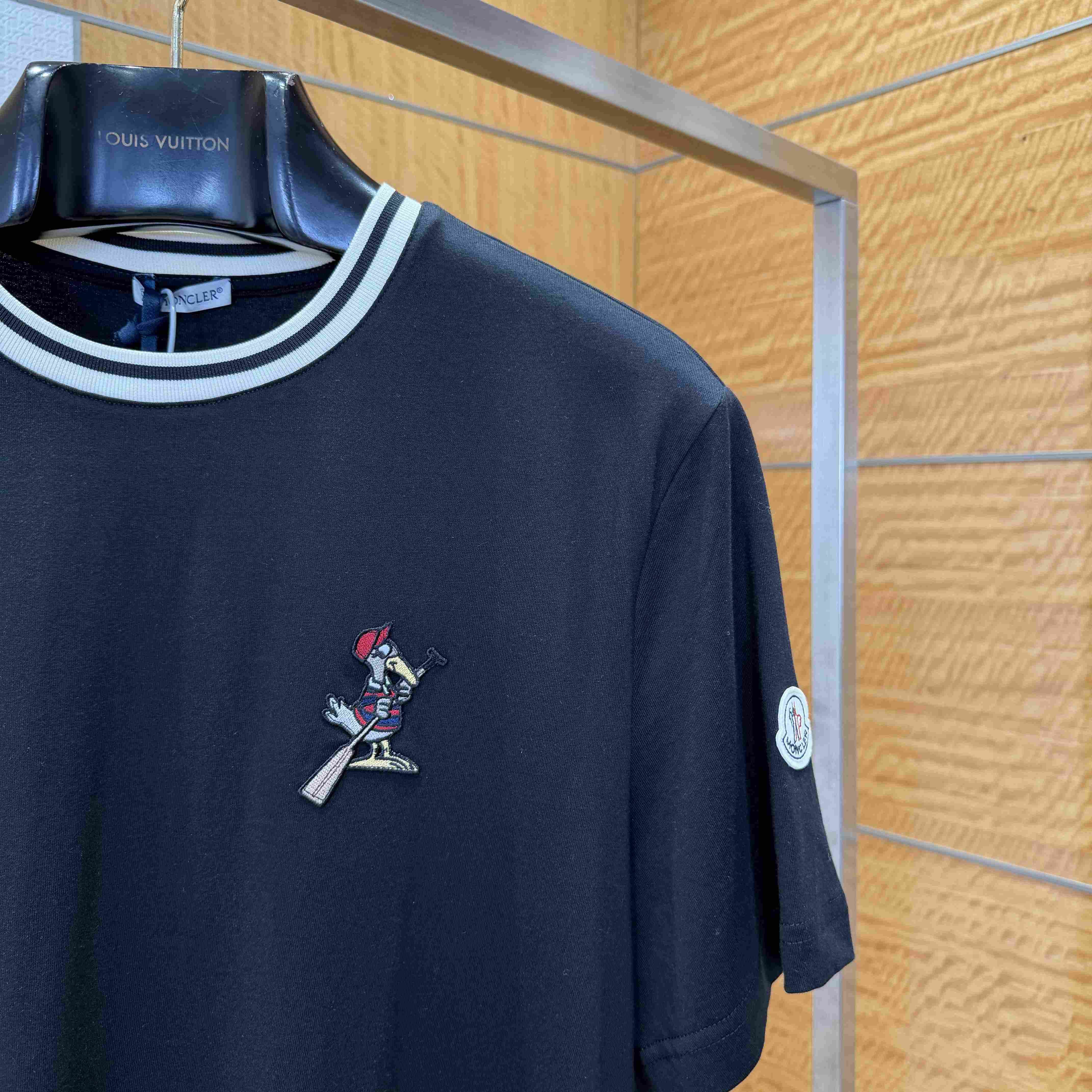 Moncler MonDuck Logo Patch Cotton T-Shirt - FashionPlug