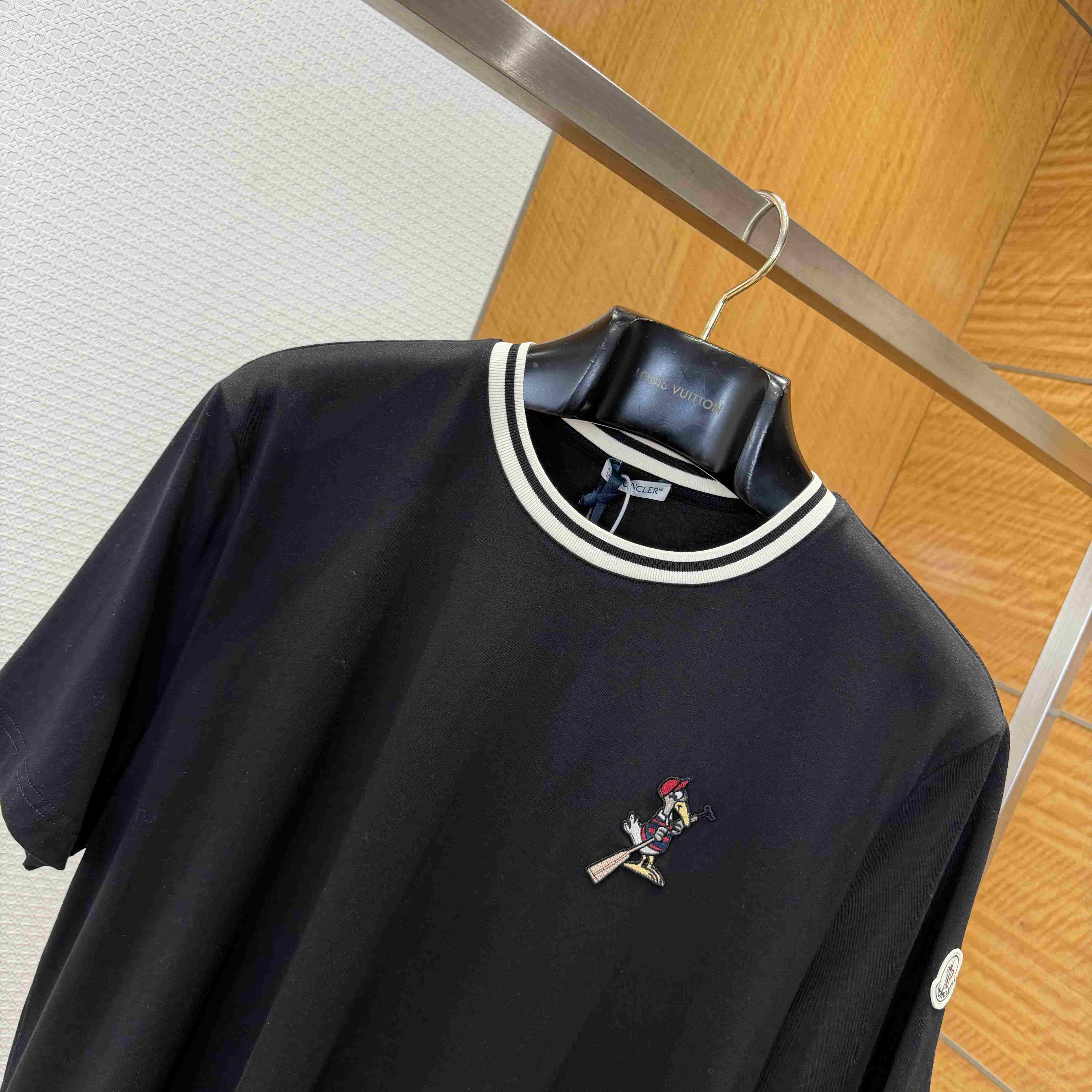 Moncler MonDuck Logo Patch Cotton T-Shirt - FashionPlug