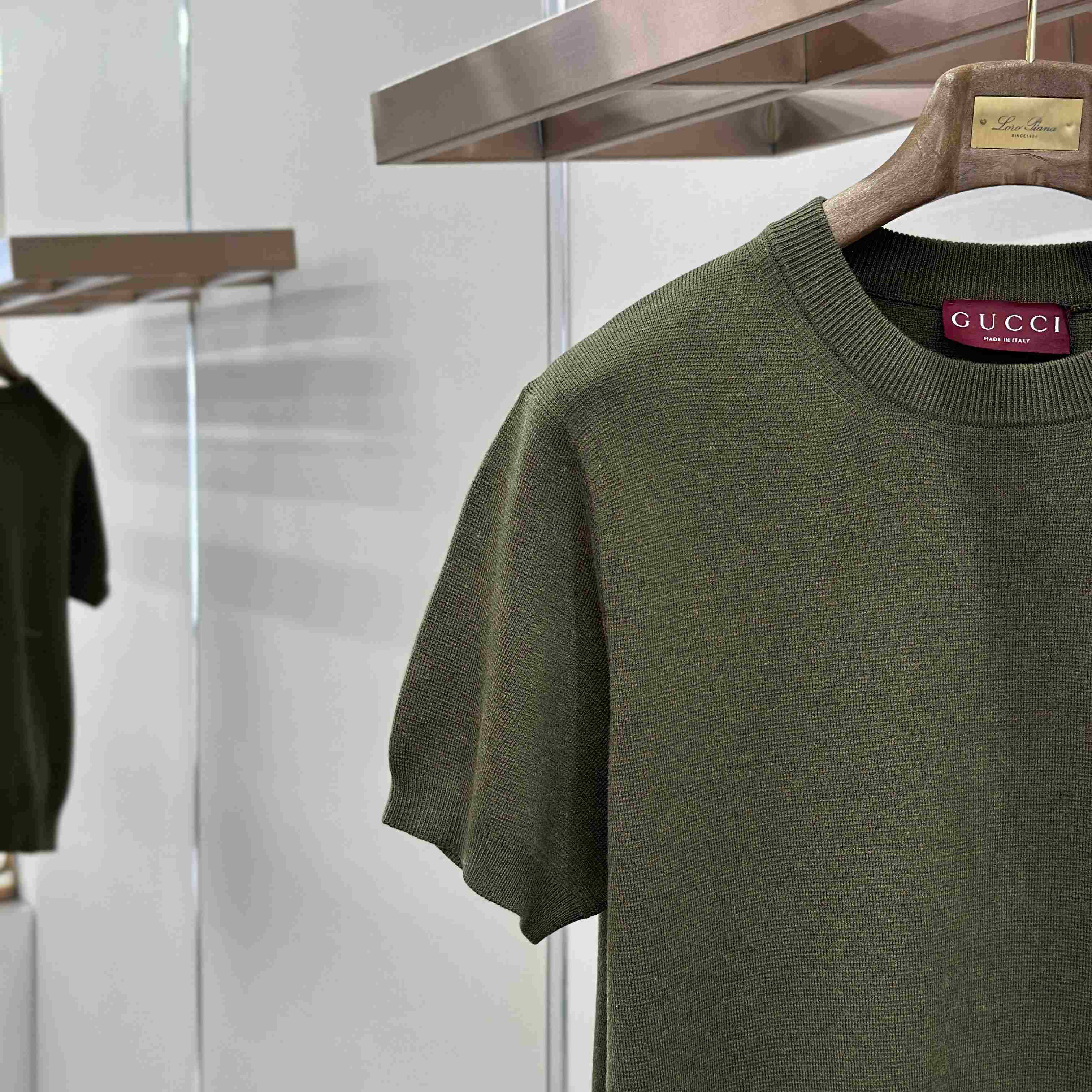Gucci Silk Cotton Knit T-shirt With Intarsia - FashionPlug