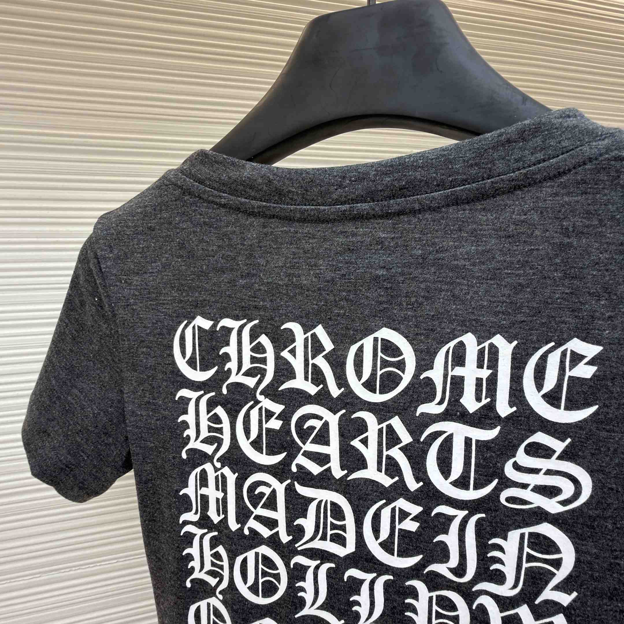 Chrome Hearts V-Neck T-Shirt 'Grey' - FashionPlug