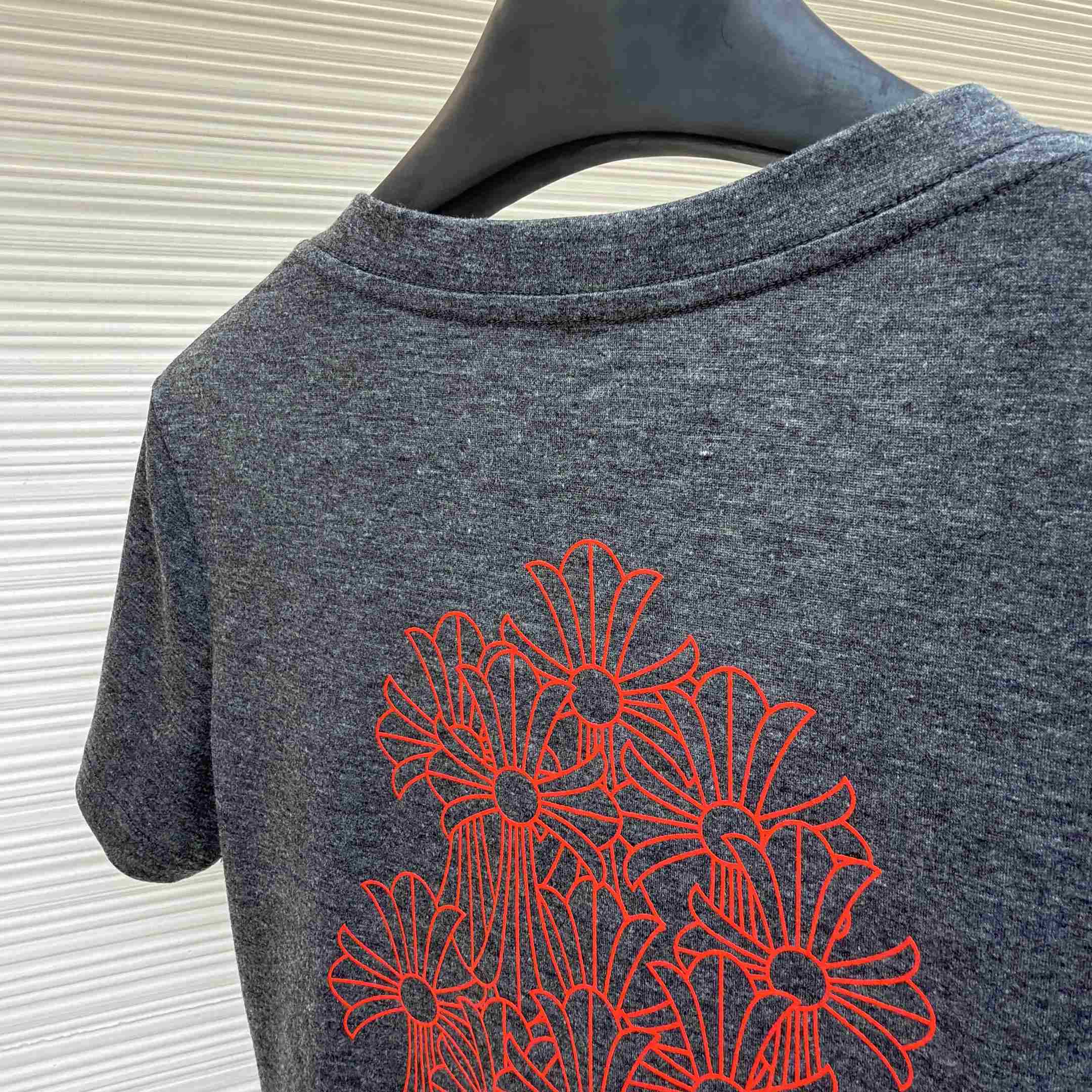 Chrome Hearts V-Neck T-Shirt 'Grey' - FashionPlug