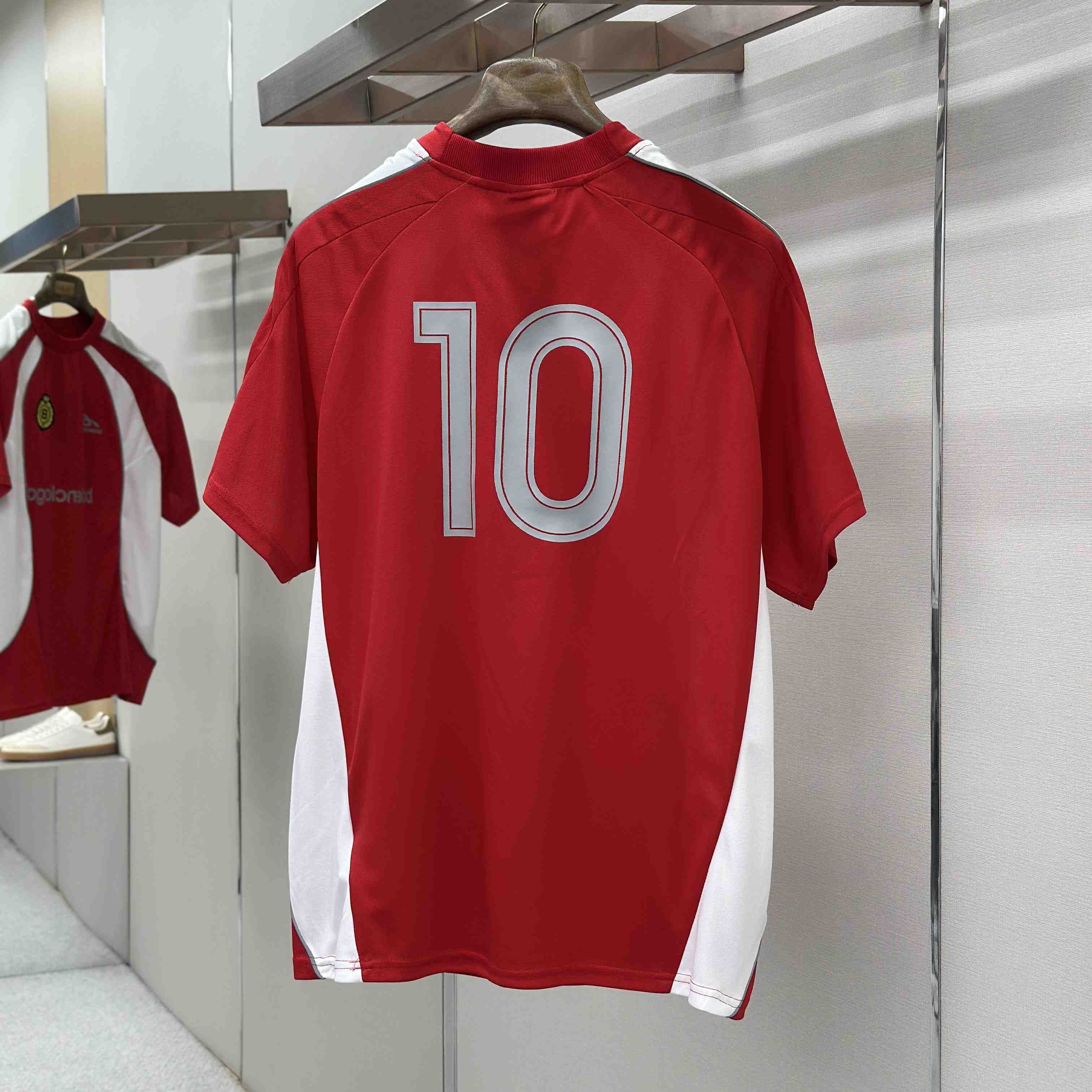 Balenciaga Soccer Oversized T-shirt In Red - FashionPlug