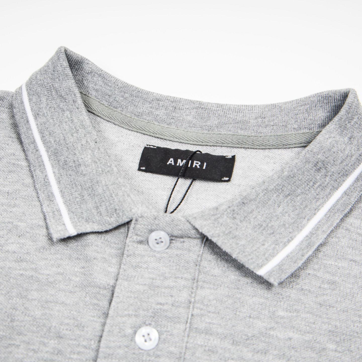 Amiri  Logo Embroidered Polo T-shirt - FashionPlug