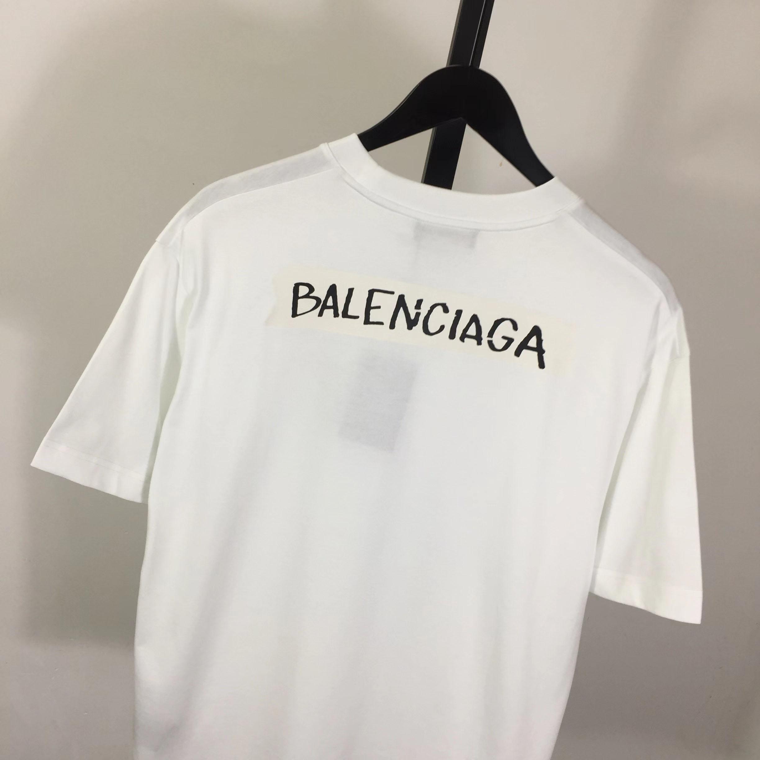 Balenciaga Logo Printed Crewneck T-Shirt - FashionPlug