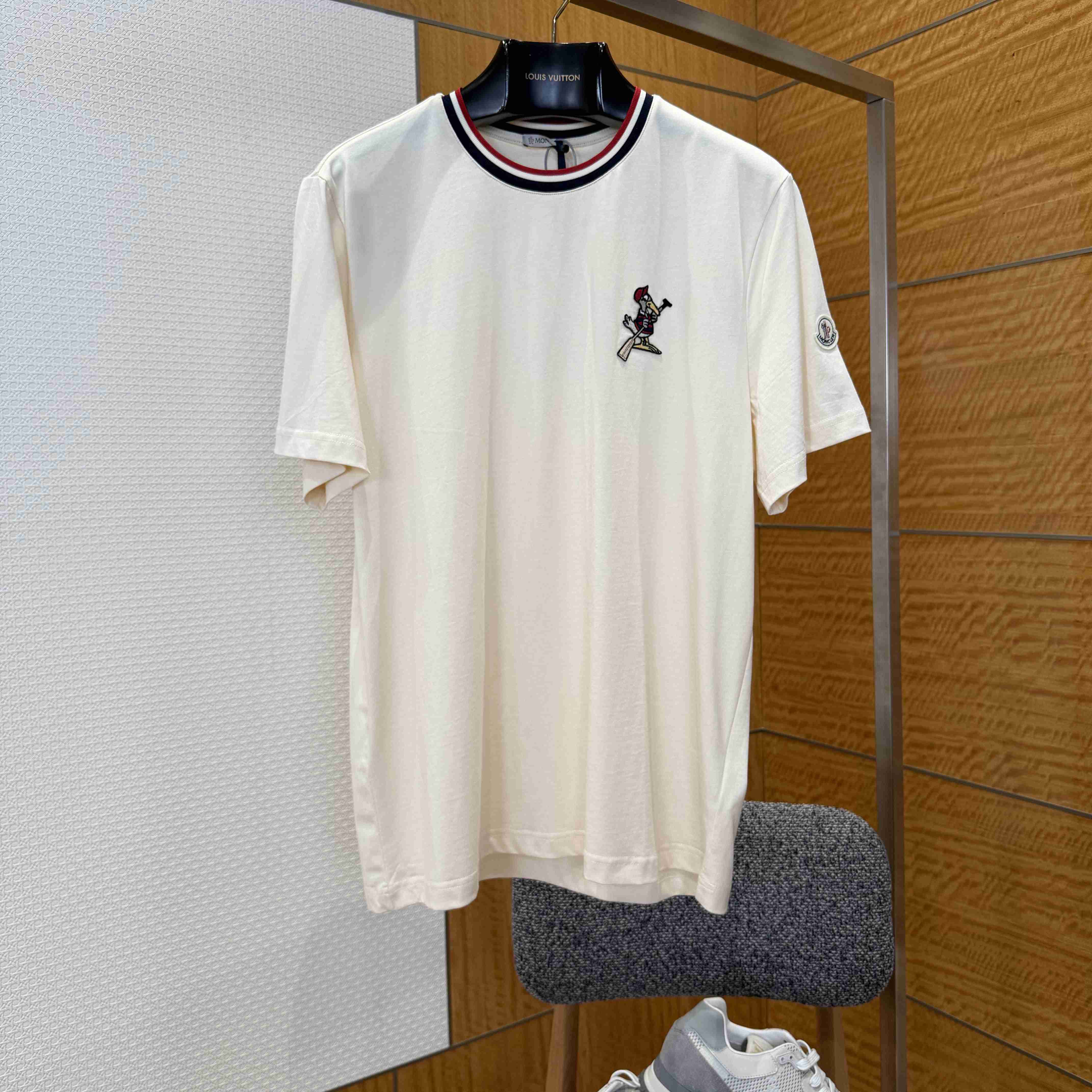 Moncler MonDuck Logo Patch Cotton T-Shirt - FashionPlug