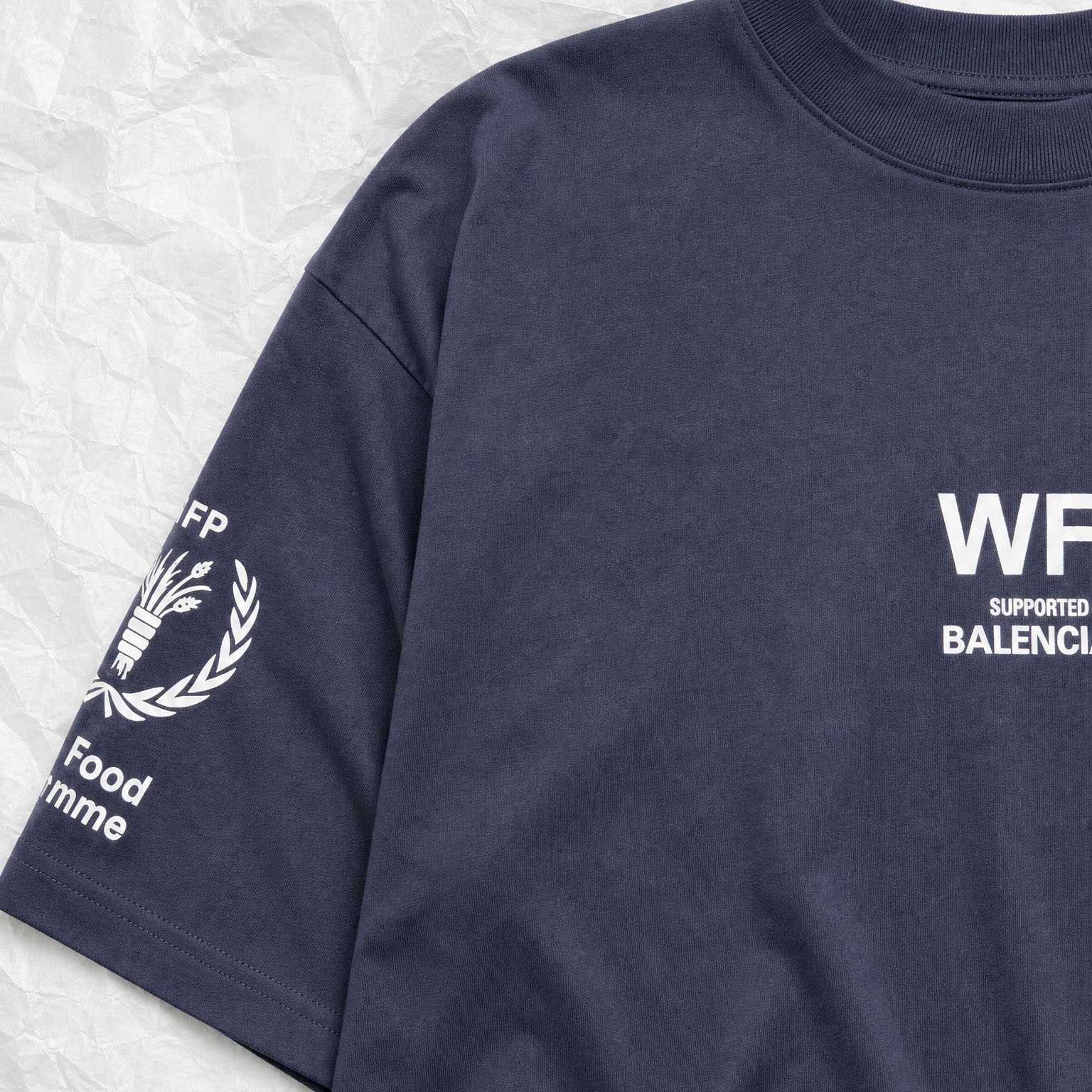 Balenciaga Wfp Medium Fit T-shirt In Navy - FashionPlug
