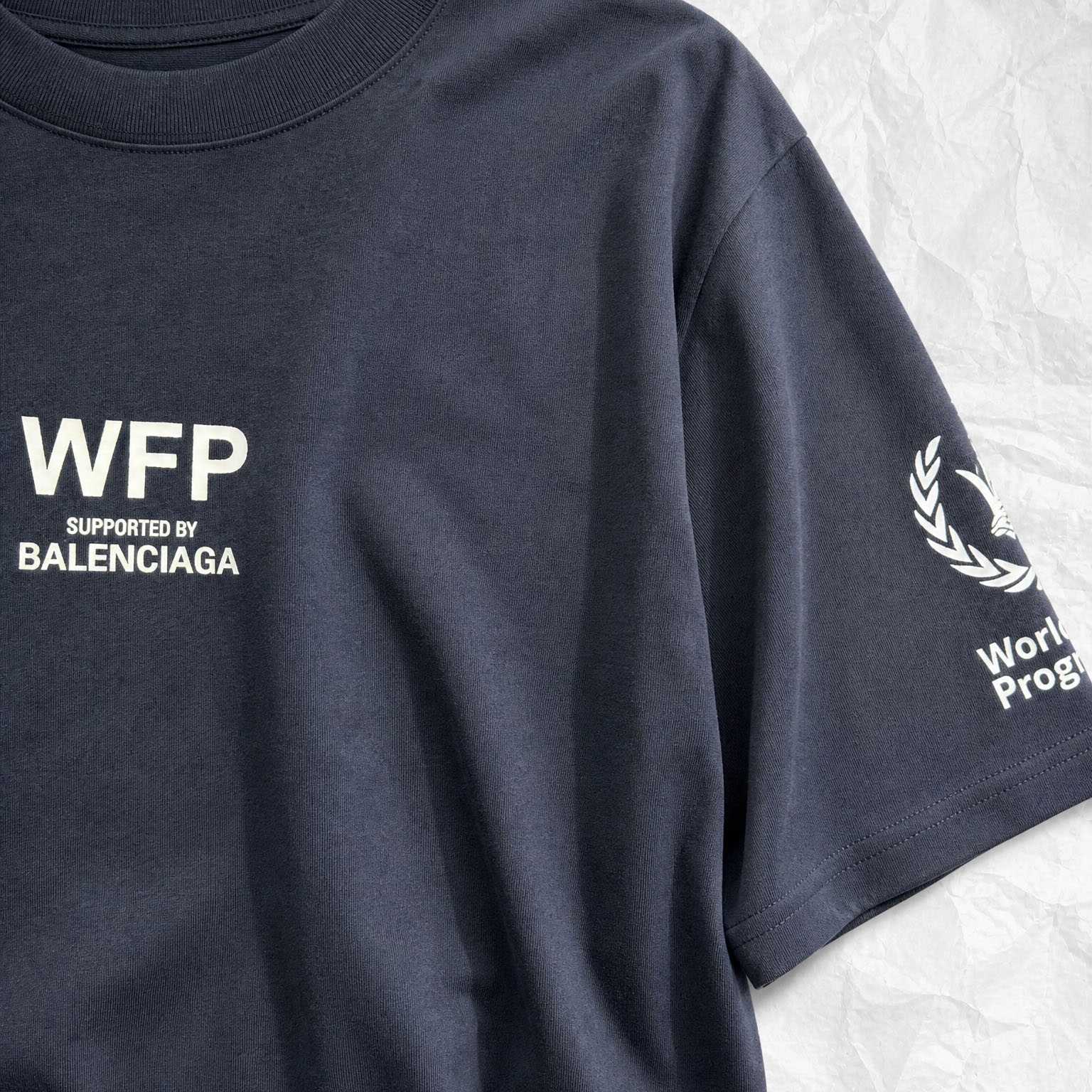 Balenciaga Wfp Medium Fit T-shirt In Navy - FashionPlug
