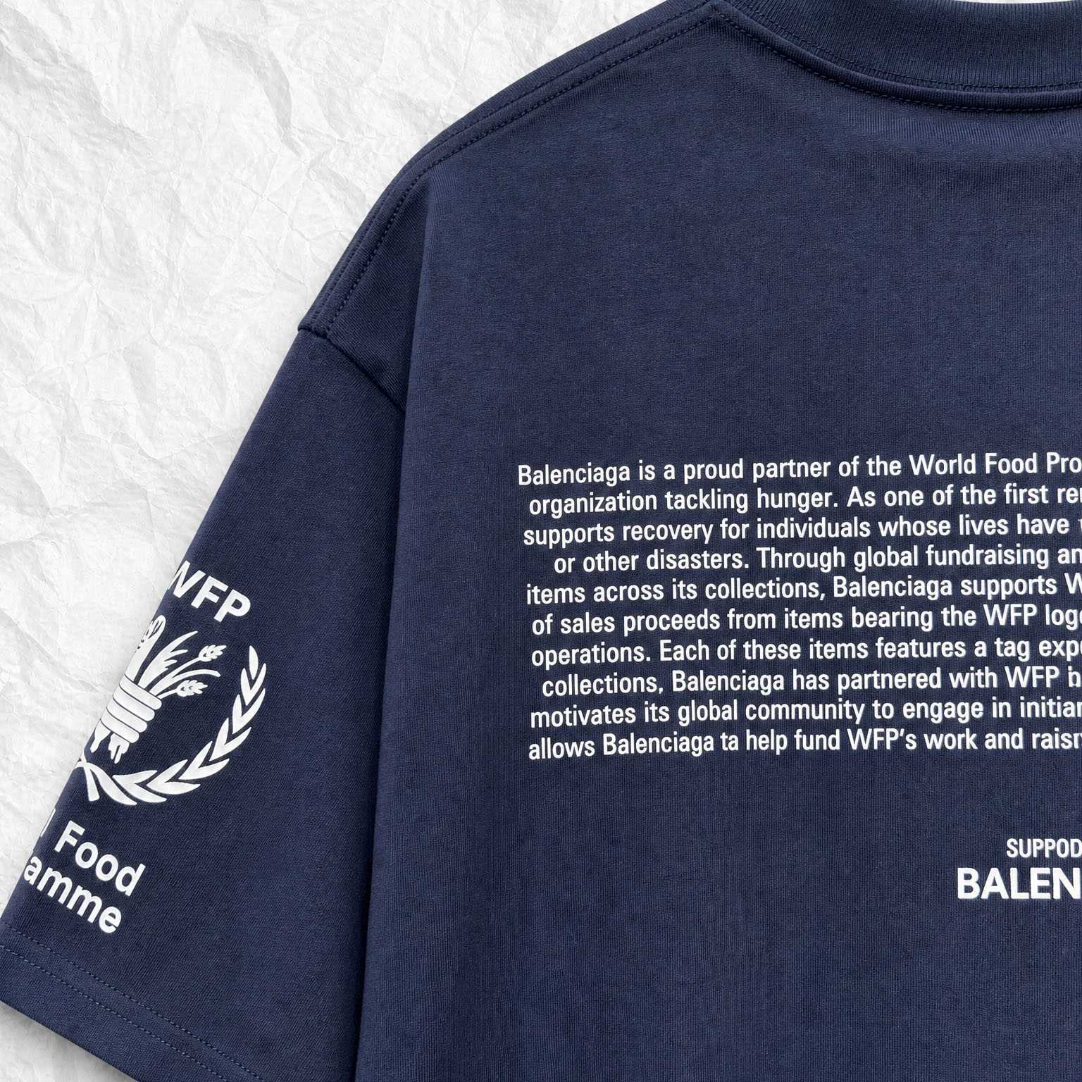 Balenciaga Wfp Medium Fit T-shirt In Navy - FashionPlug